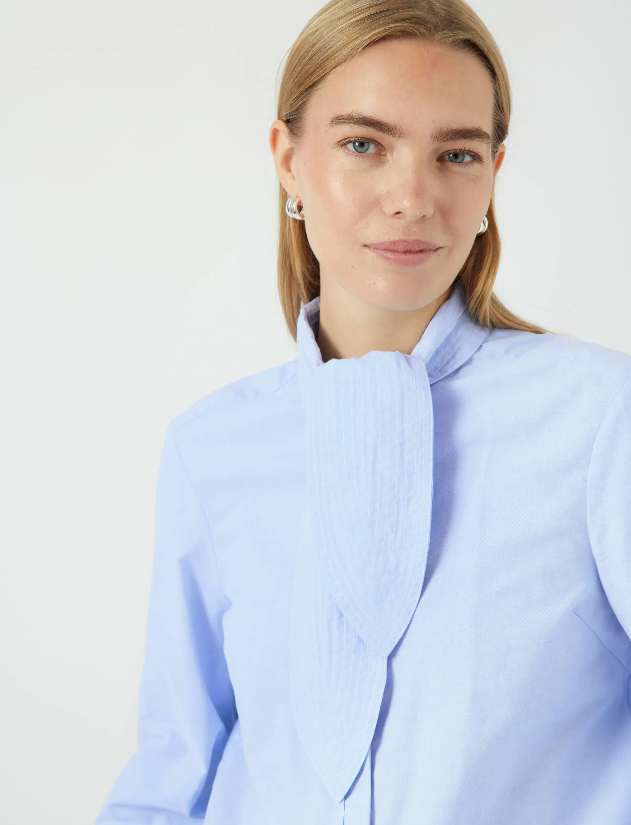 YAS - YASOXA LS TIE NECK SHIRT S. - langermede skjorter - clear sky - 5
