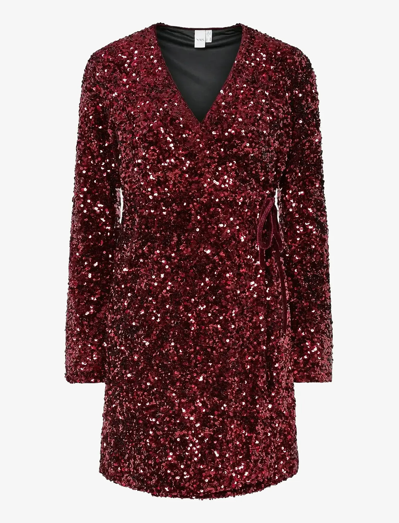 YAS - YASELLE LS WRAP DRESS - SHOW - pailletkjoler - port royale - 0