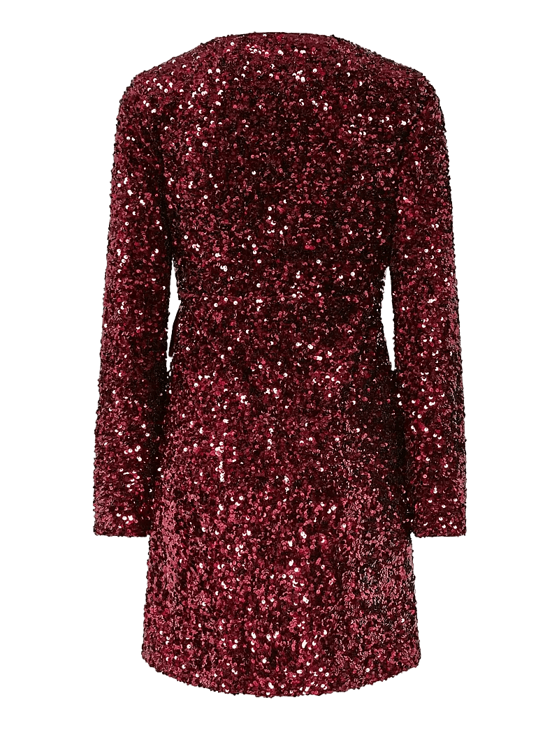 YAS - YASELLE LS WRAP DRESS - SHOW - pailletkjoler - port royale - 1