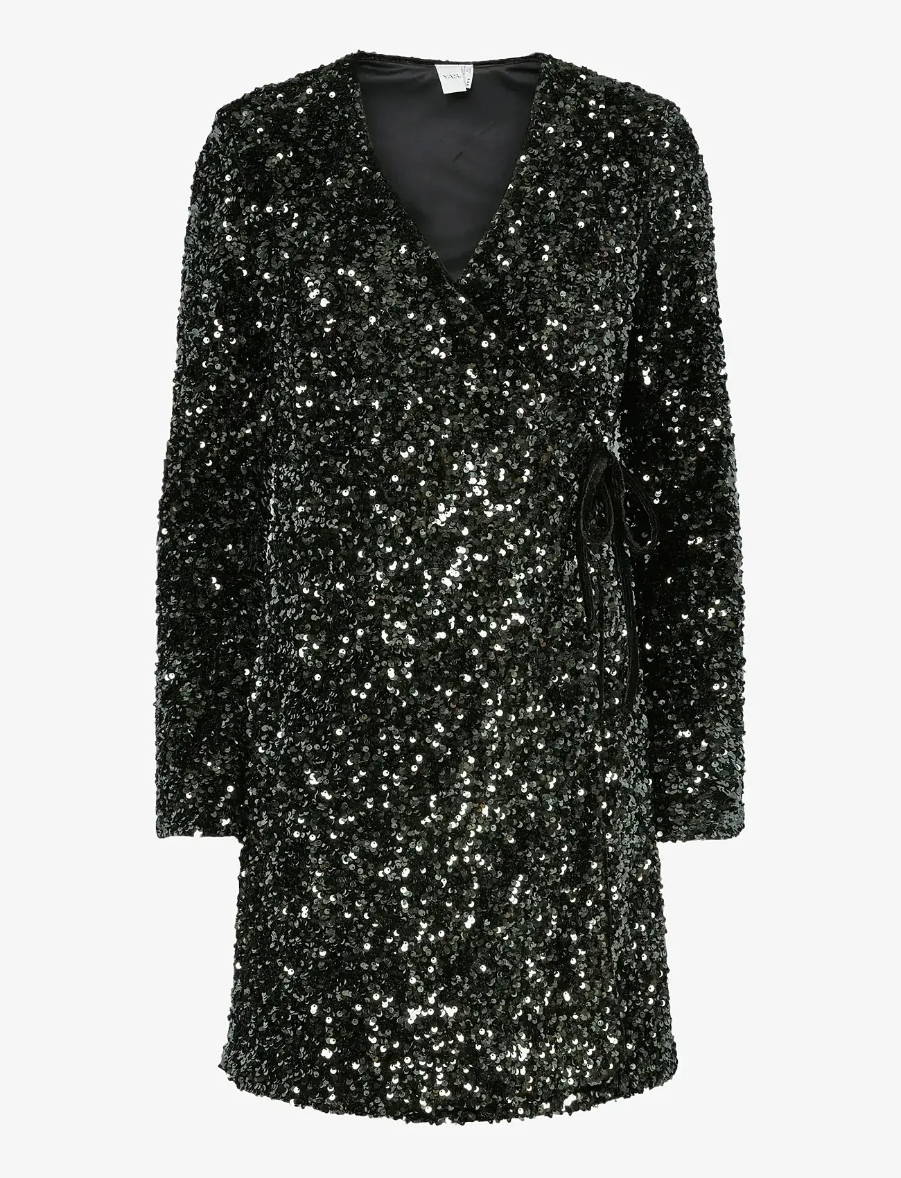 YAS - YASELLE LS WRAP DRESS - SHOW - paillettenkleider - rosin - 0