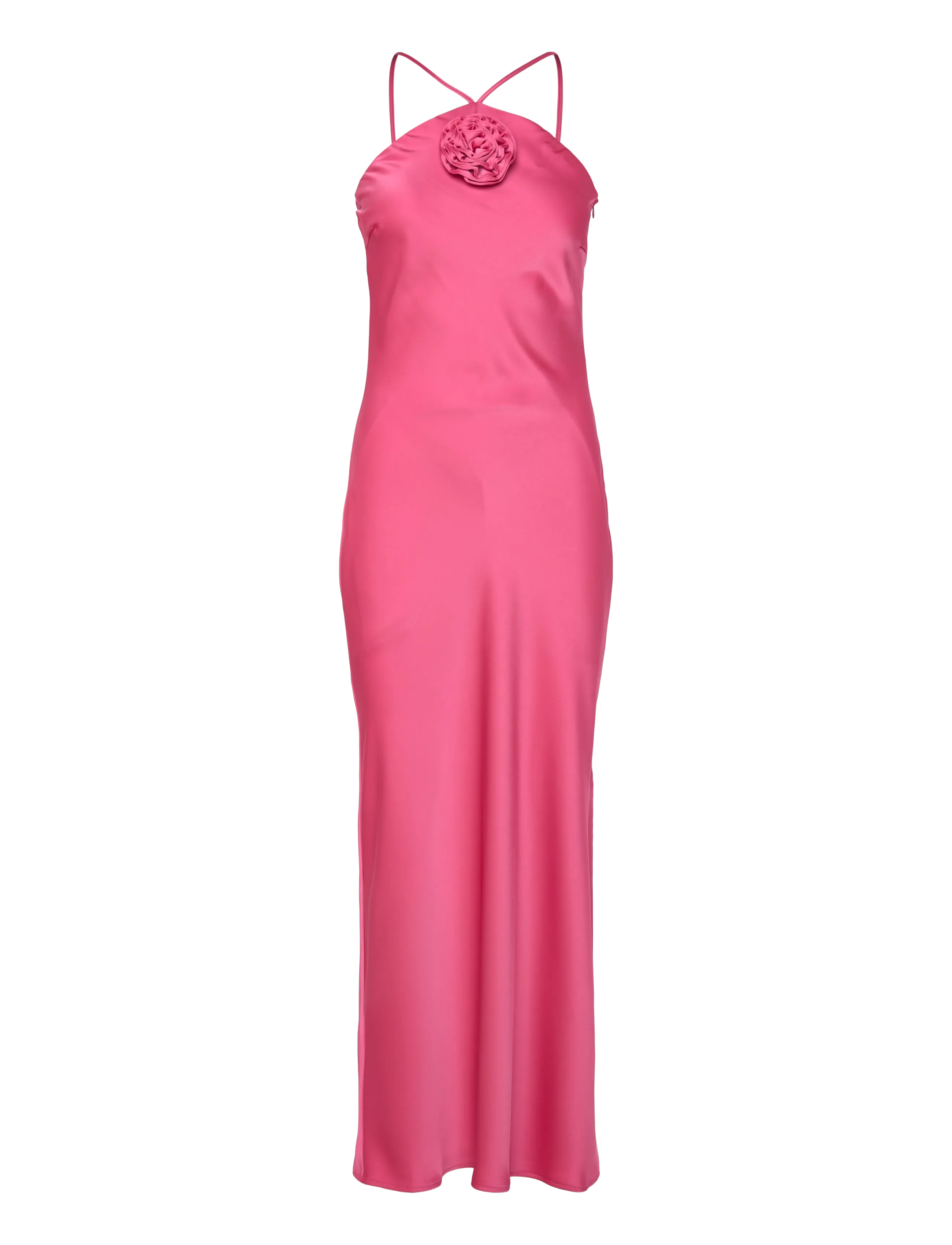 YAS YASROSIVIA HALTERNECK LONG DRESS S. - BM - Brautmode - HOT PINK / pink/rose