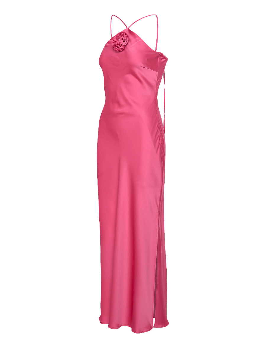 YAS - YASROSIVIA HALTERNECK LONG DRESS S. - BM - vakarinės suknelės - hot pink - 2
