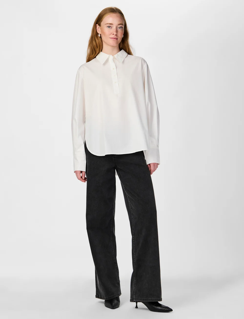 YAS - YASMIROZA LS SHIRT S. - pitkähihaiset kauluspaidat - star white - 5