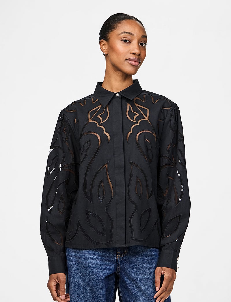 YAS - YASTERENA LS SHIRT S. - langærmede skjorter - black - 0