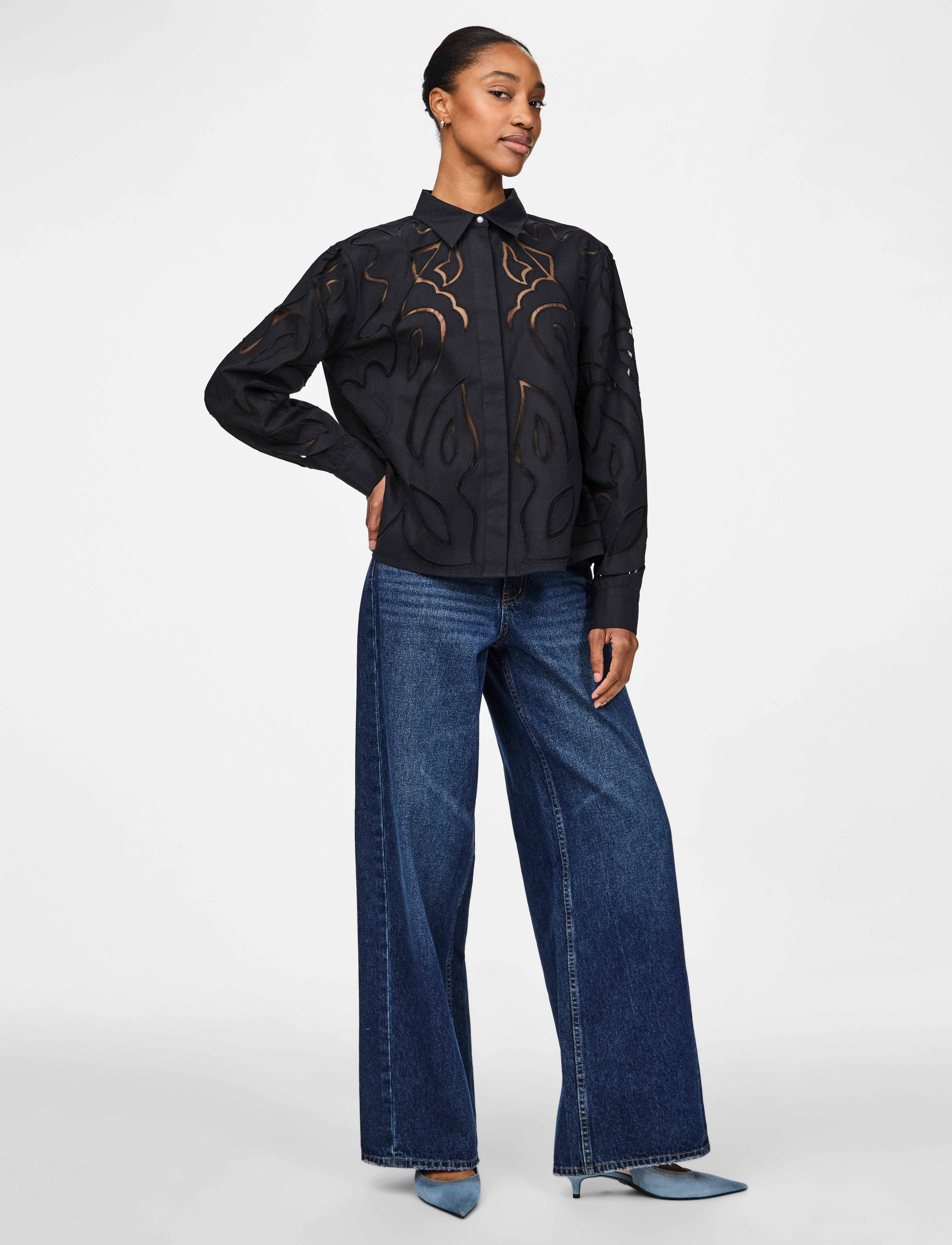 YAS - YASTERENA LS SHIRT S. - langerma skyrtur - black - 4