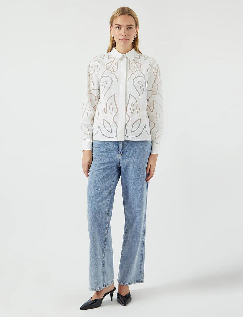 YAS - YASTERENA LS SHIRT S. - langärmlige hemden - star white - 4