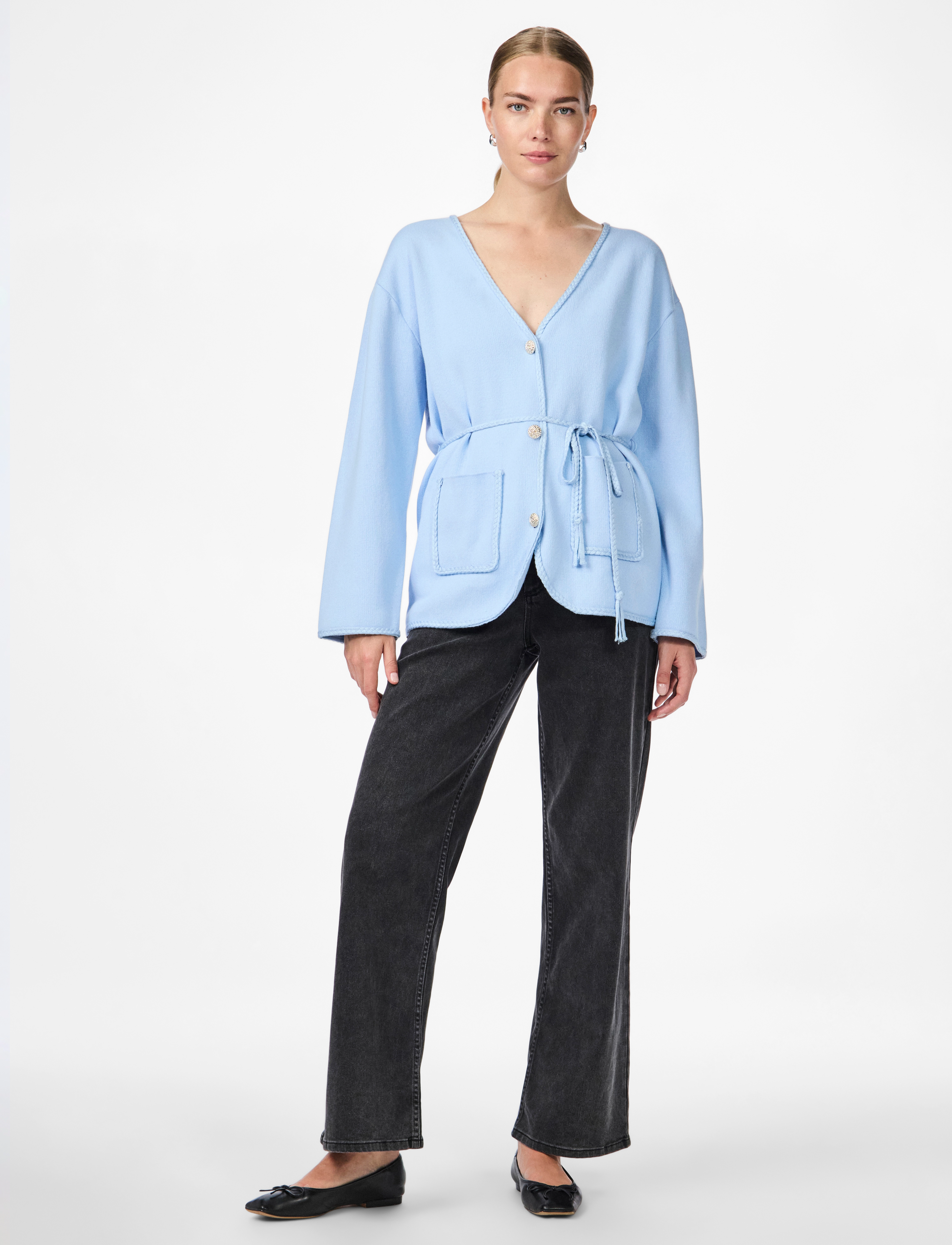 YAS - YASBREMA LS KNIT CARDIGAN - gilets - clear sky - 4
