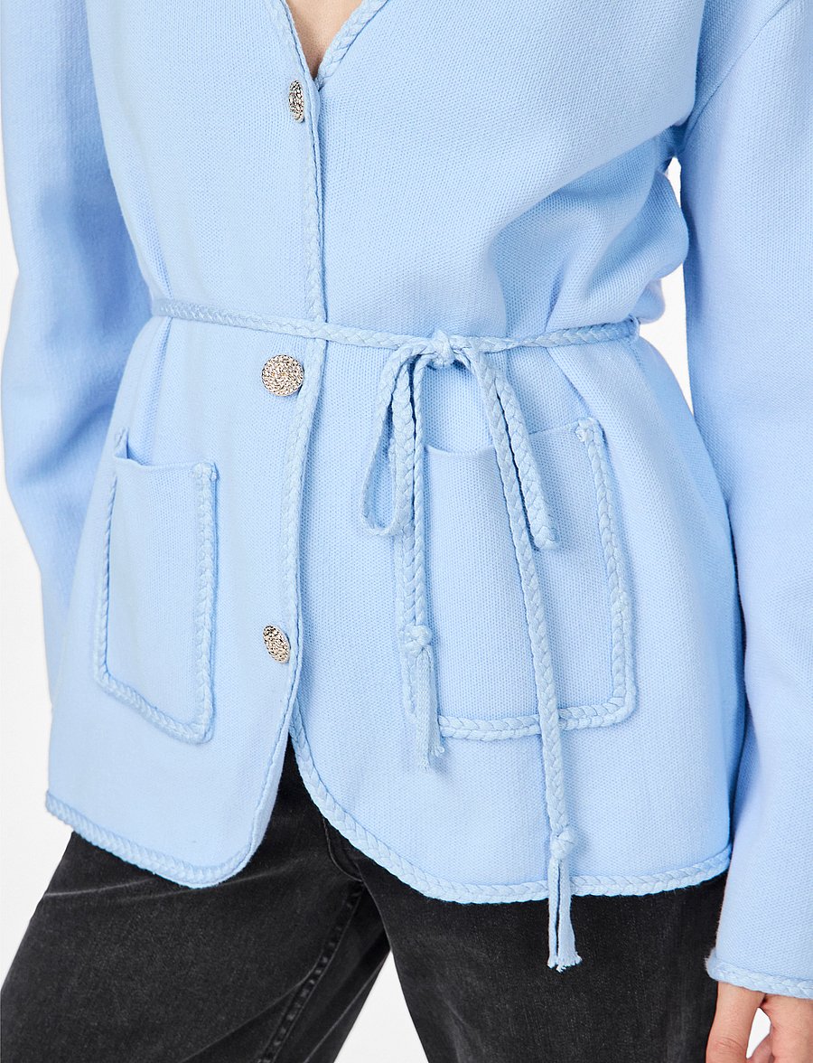 YAS - YASBREMA LS KNIT CARDIGAN - gilets - clear sky - 5