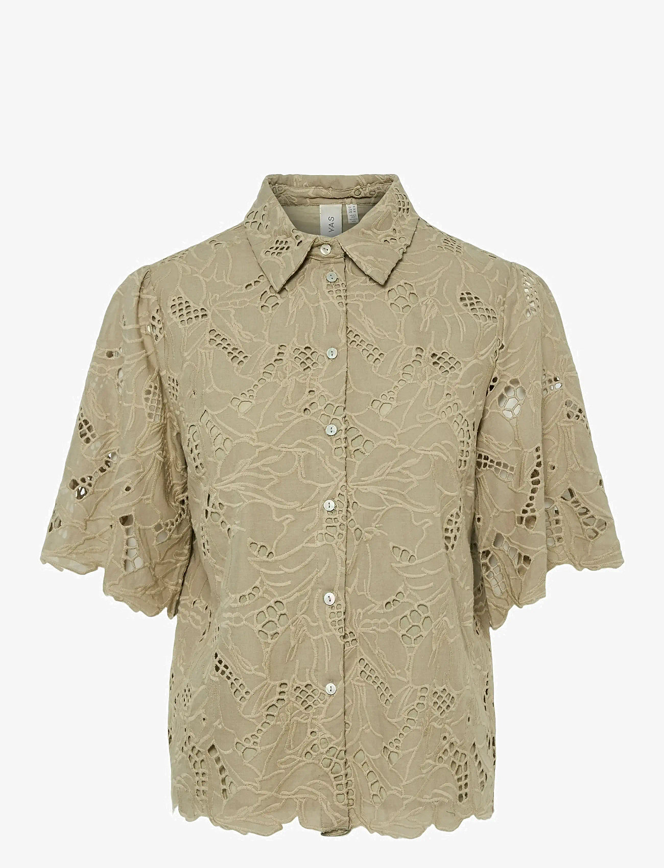 YAS - YASSAGGA 2/4 SHIRT - kurzärmlige hemden - silver sage - 1