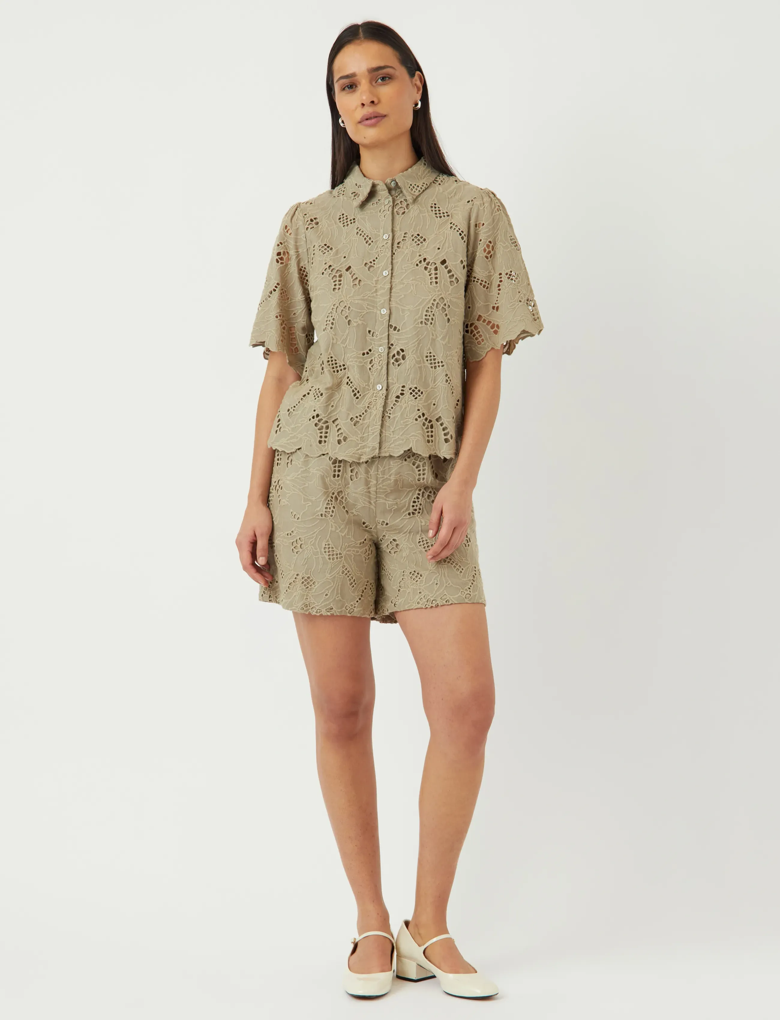 YAS - YASSAGGA 2/4 SHIRT - kortärmade skjortor - silver sage - 4