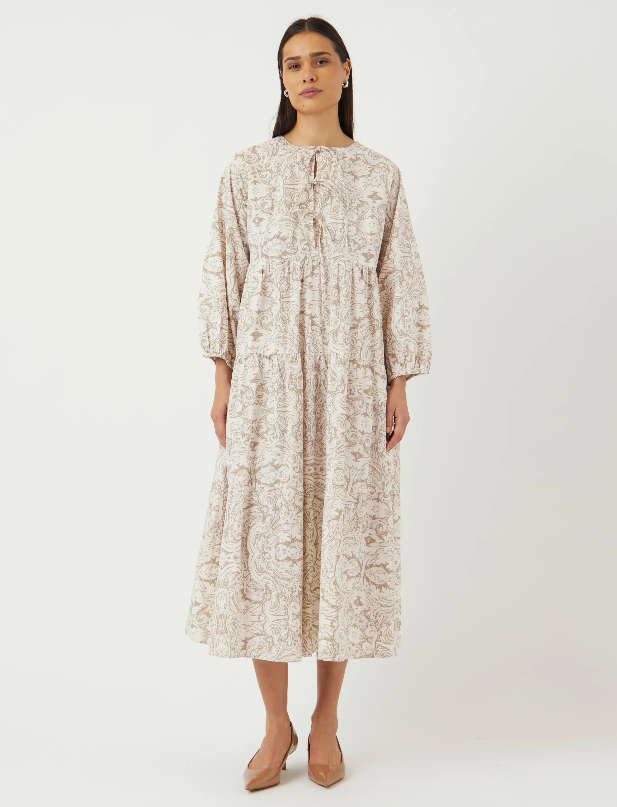 YAS YASARA 3/4 LONG DRESS S. - Vaatteet - SILVER SAGE / green