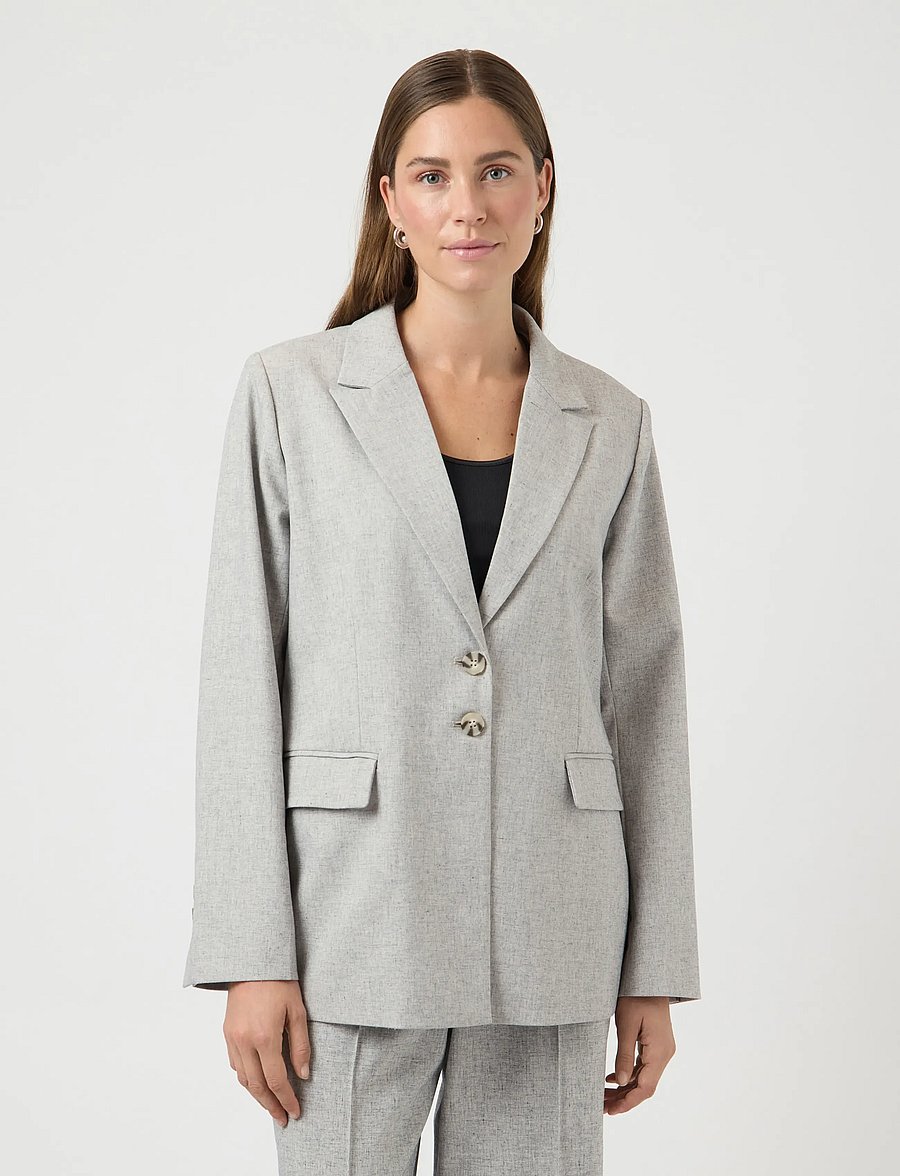 YAS - YASRIU LS BLAZER S. NOOS - einreihige blazer - light grey melange - 0