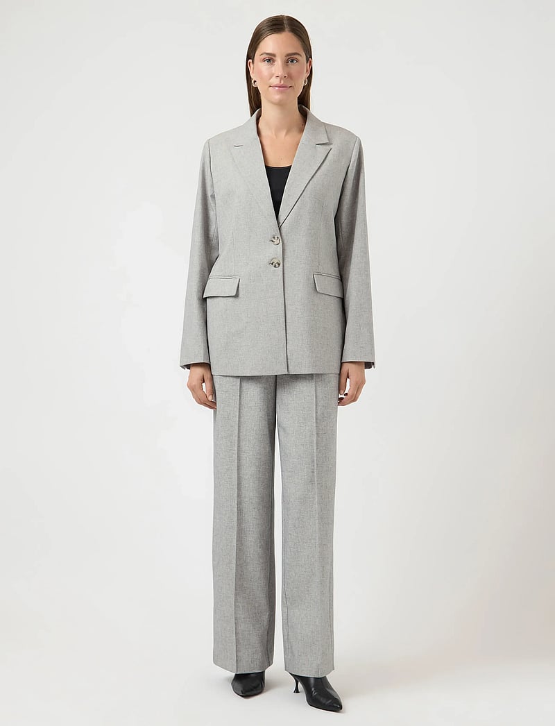 YAS - YASRIU LS BLAZER S. NOOS - einreihige blazer - light grey melange - 4