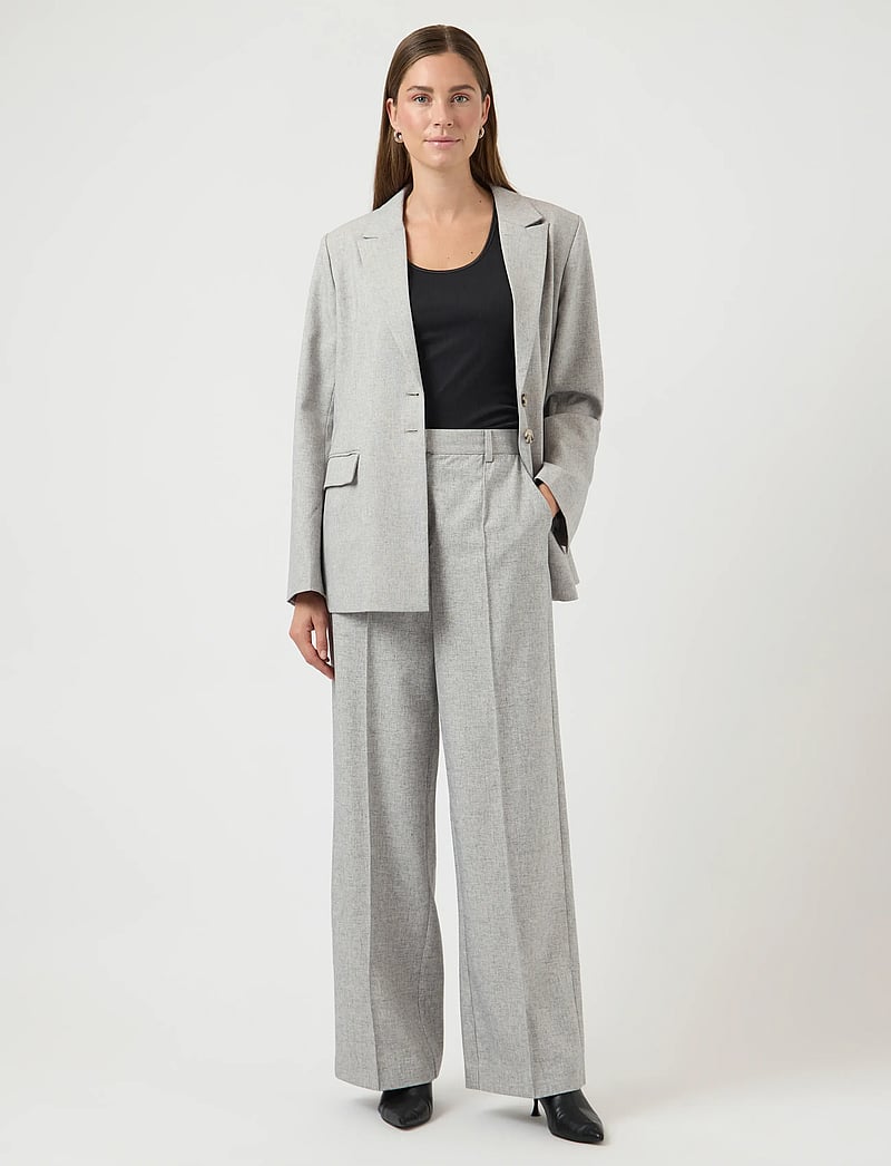 YAS - YASRIU HMW PANT S. NOOS - kostymbyxor - light grey melange - 4