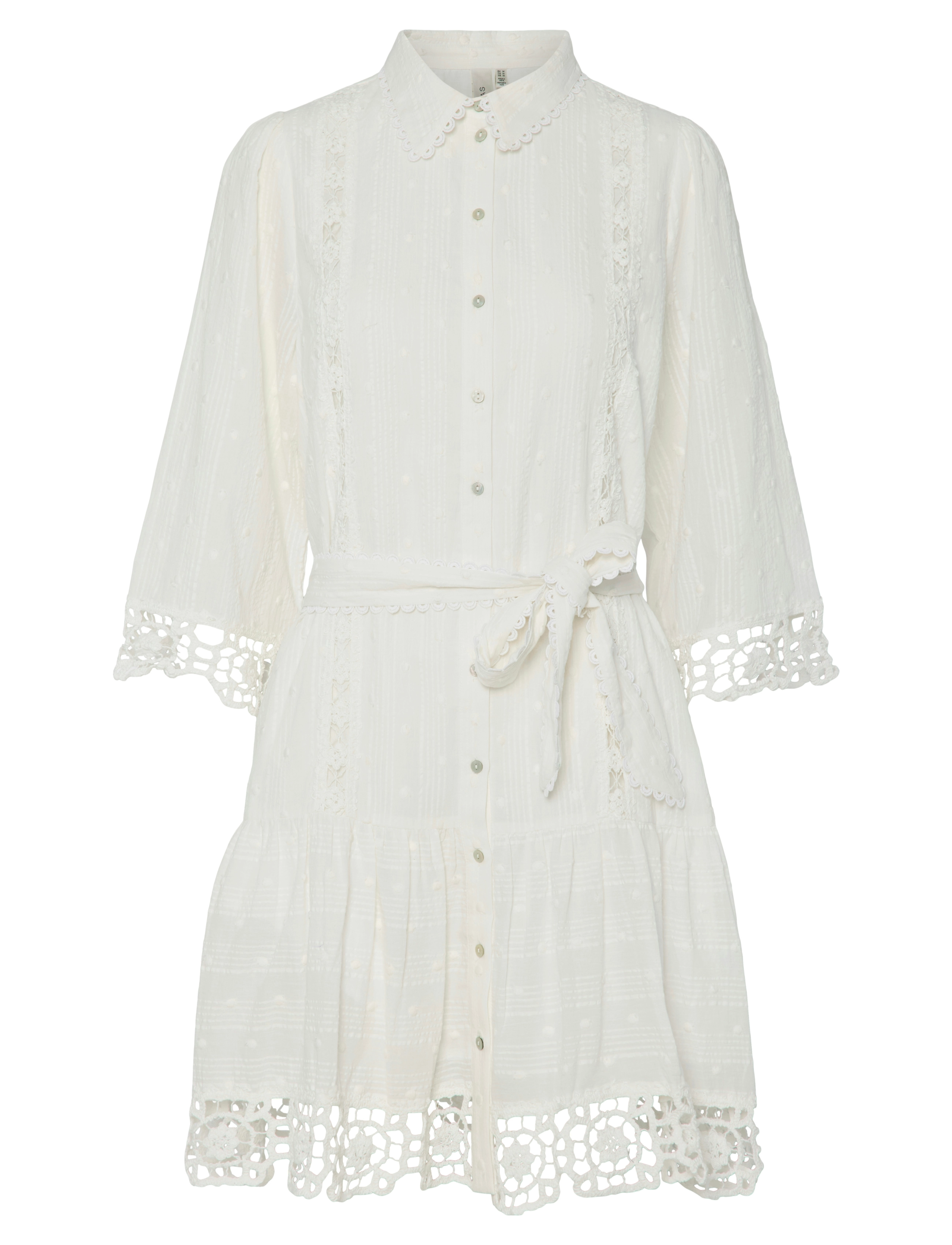 YAS thia 3/4 Shirt Dress S., 34, Dresses, Weiß - Short Dress, Frauen