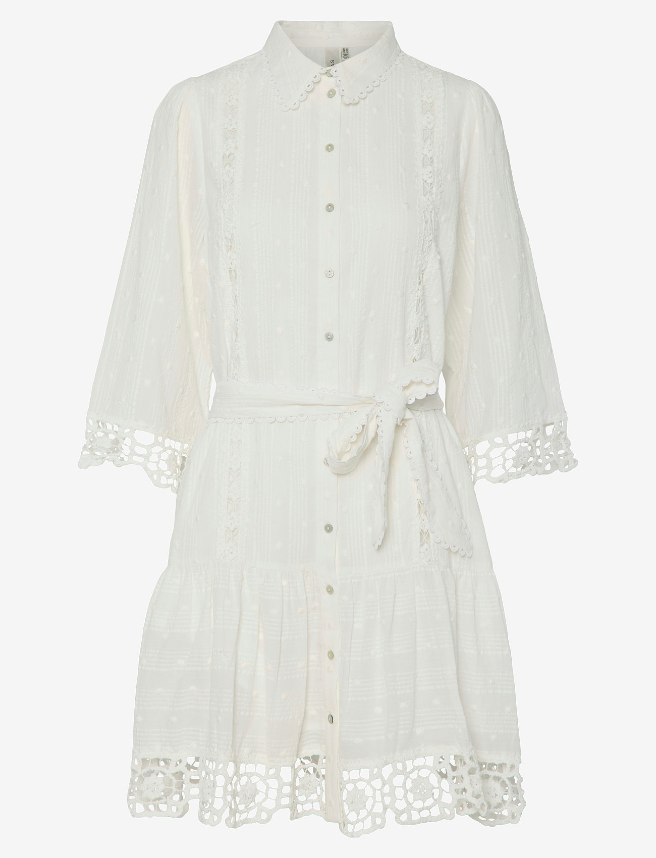 YAS - YASTHIA 3/4 SHIRT DRESS S. - konfirmatsioon - star white - 0