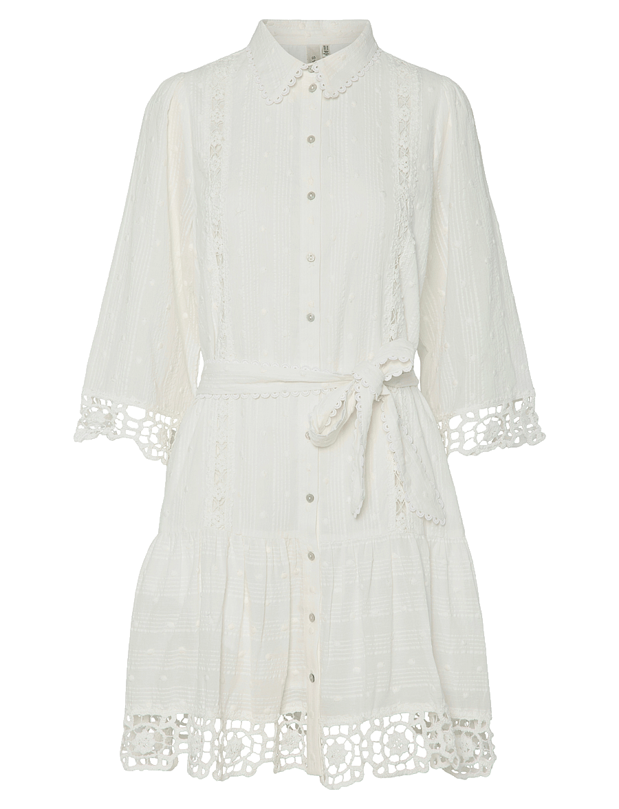 YAS - YASTHIA 3/4 SHIRT DRESS S. - star white - 0