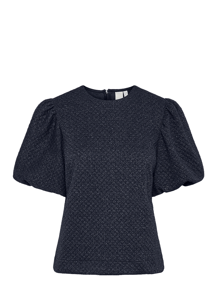 YAS - YASCASA 2/4 GLITTER TOP - EX - t-shirts - navy blazer - 1