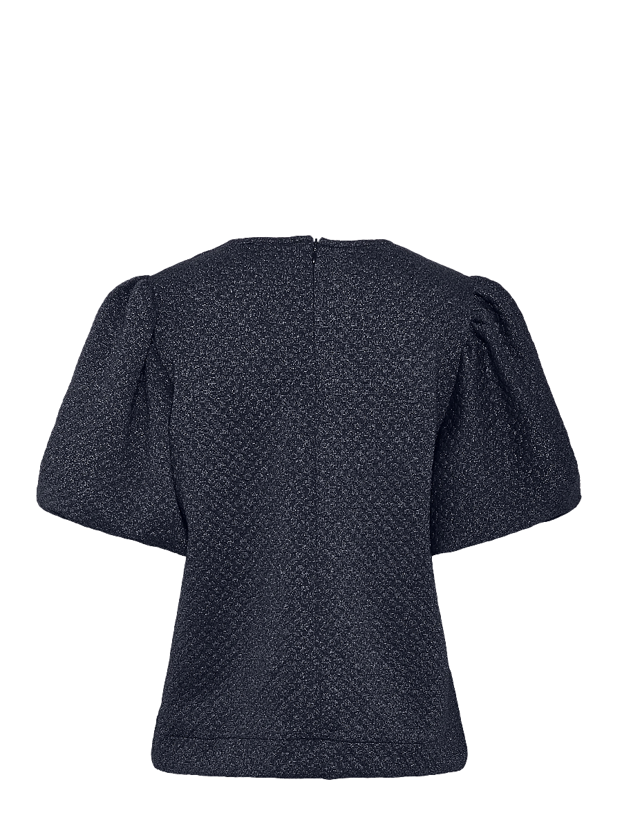 YAS - YASCASA 2/4 GLITTER TOP - EX - t-shirts - navy blazer - 2