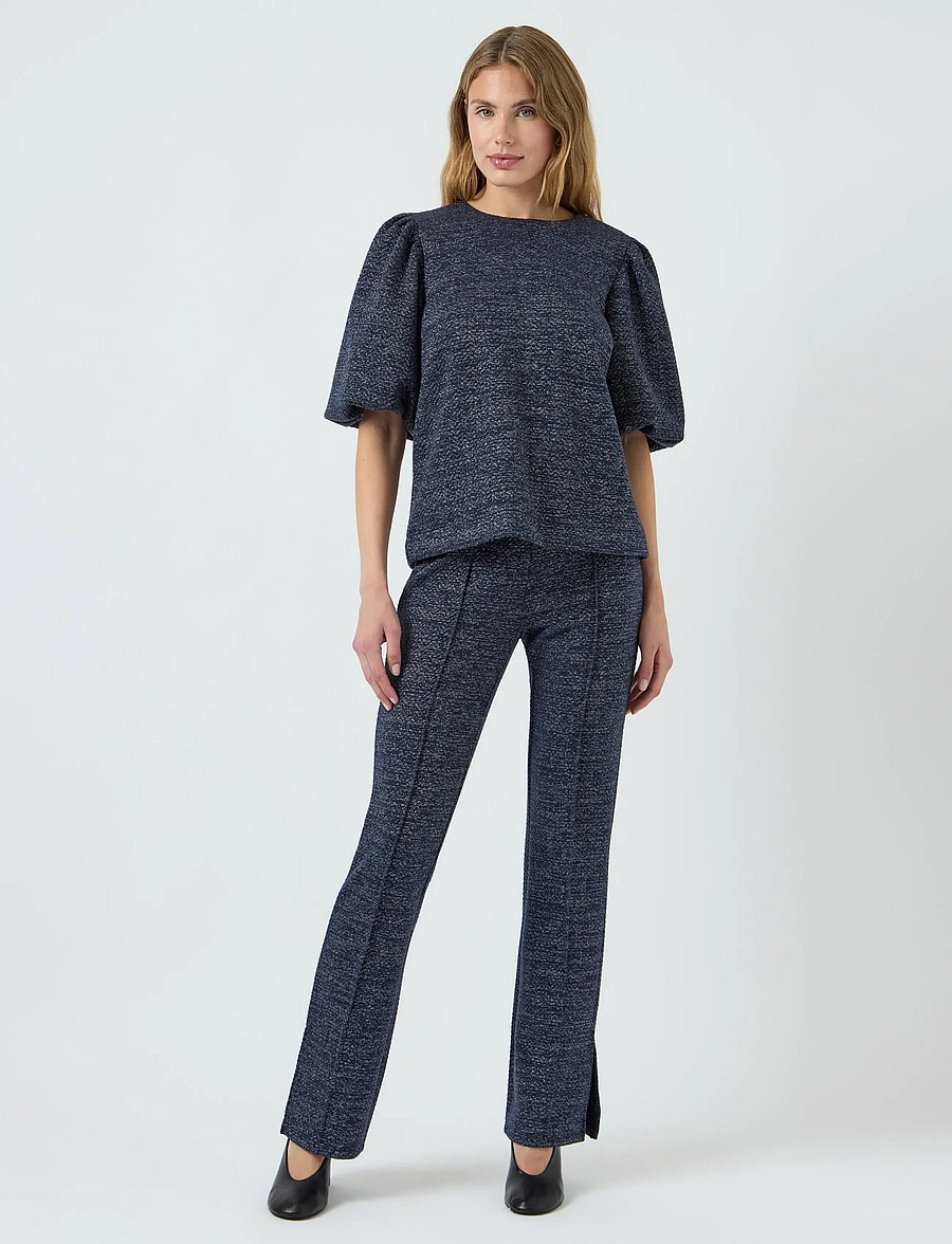 YAS - YASCASA 2/4 GLITTER TOP - EX - t-shirts - navy blazer - 4