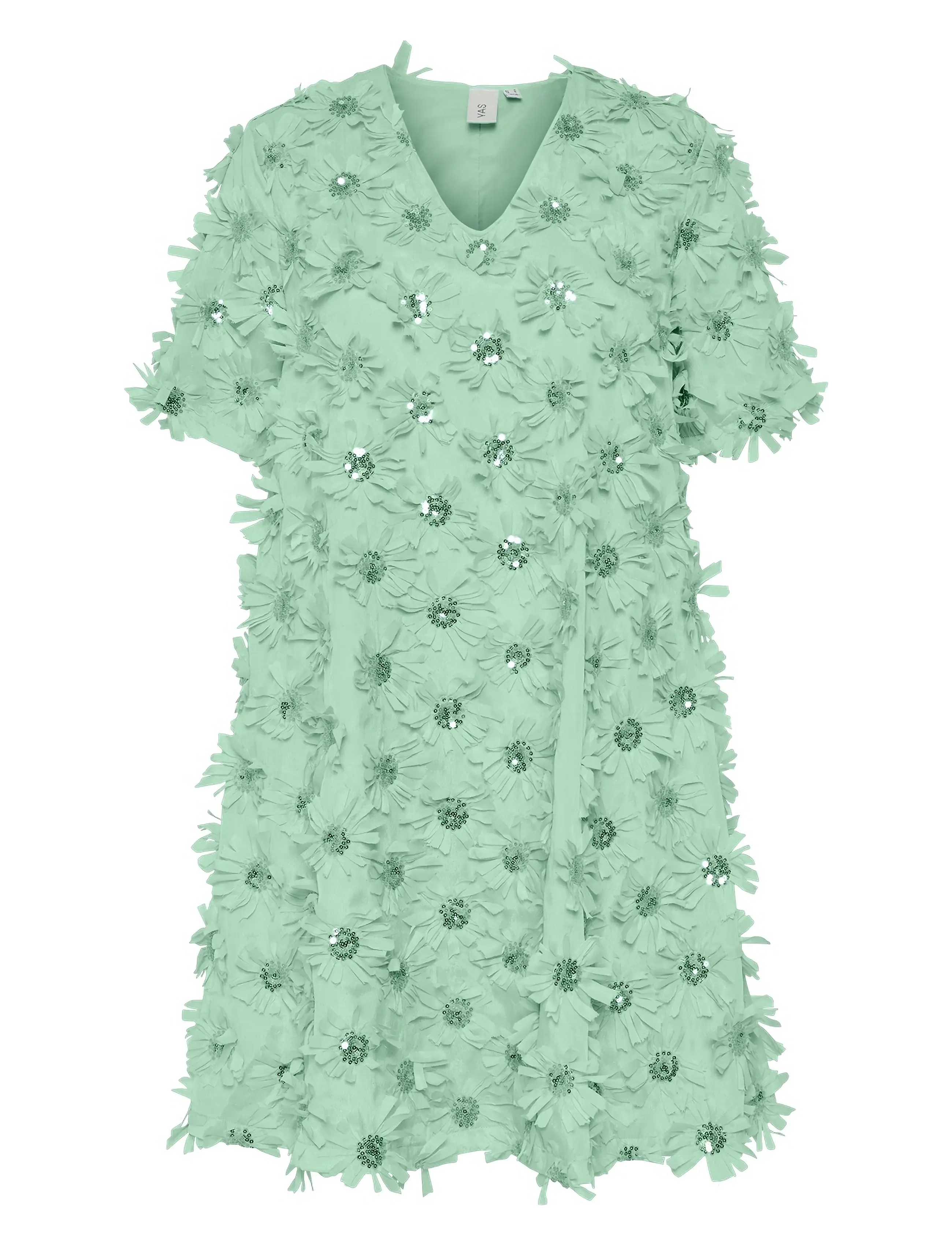 YAS Yasabelone Ss V-Ausschnitt Kleid - D2D Grün - 40 - Damen