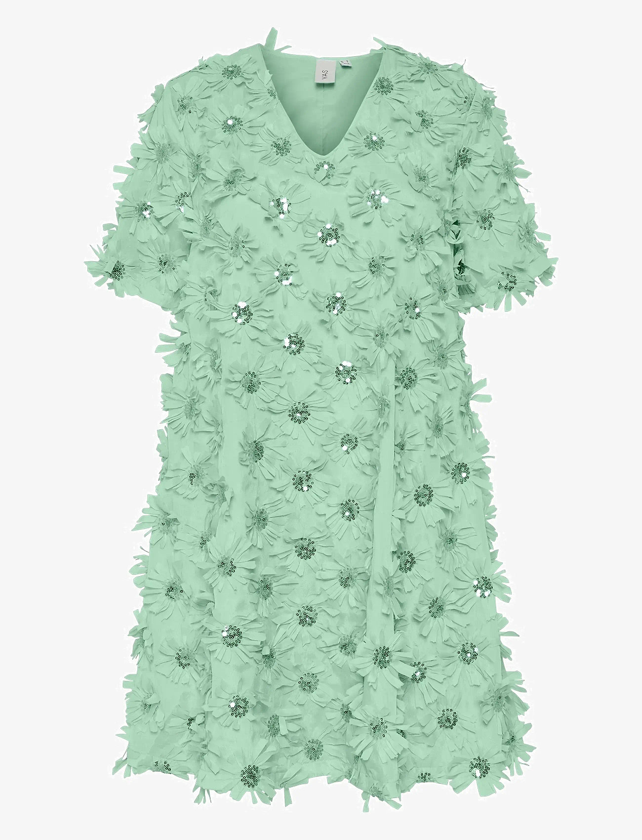 YAS - YASABELONE SS V-NECK DRESS - D2D - partykleider - mist green - 0