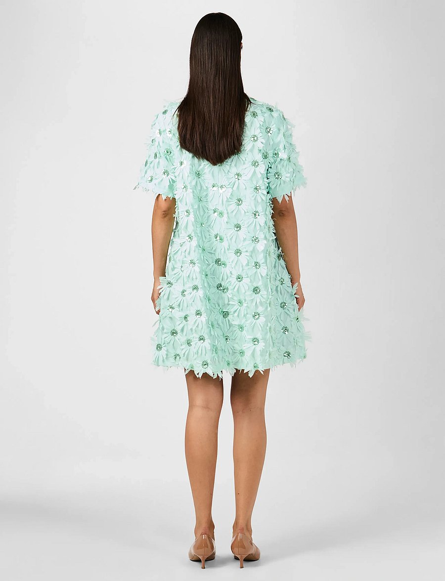 YAS - YASABELONE SS V-NECK DRESS - D2D - festkjoler - mist green - 3