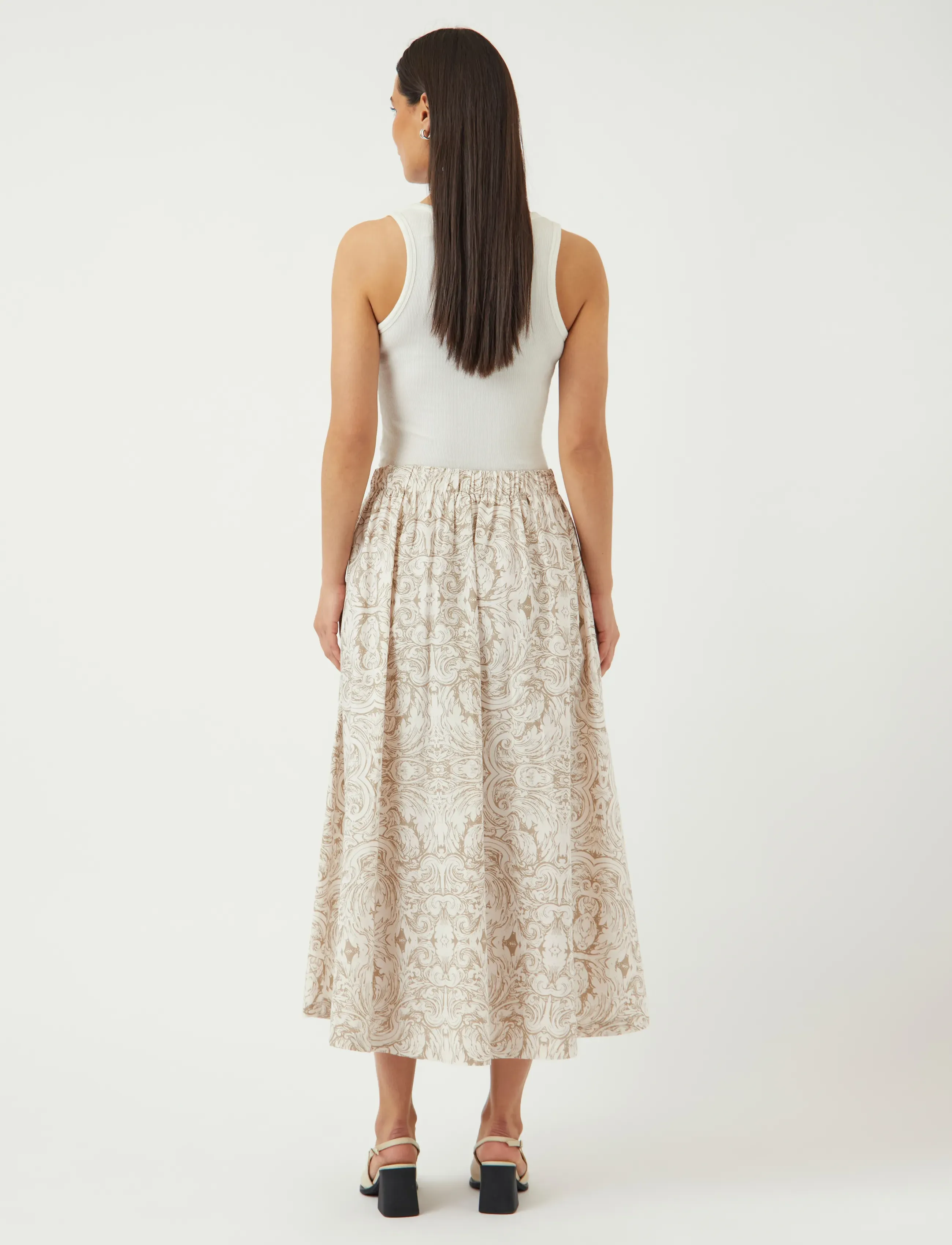 YAS - YASARA HW LONG SKIRT S. - midi-röcke - silver sage - 3