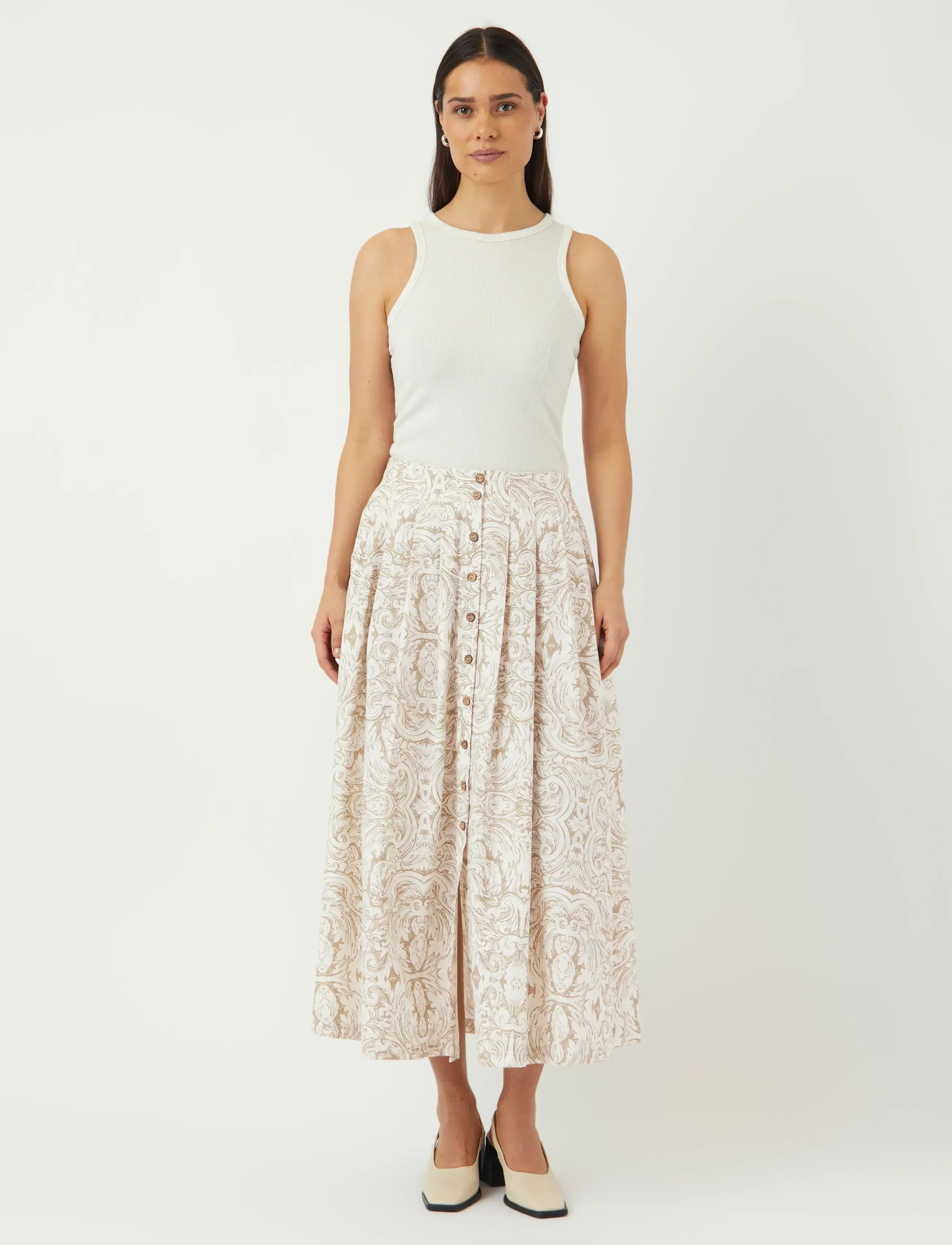 YAS - YASARA HW LONG SKIRT S. - midi-röcke - silver sage - 4