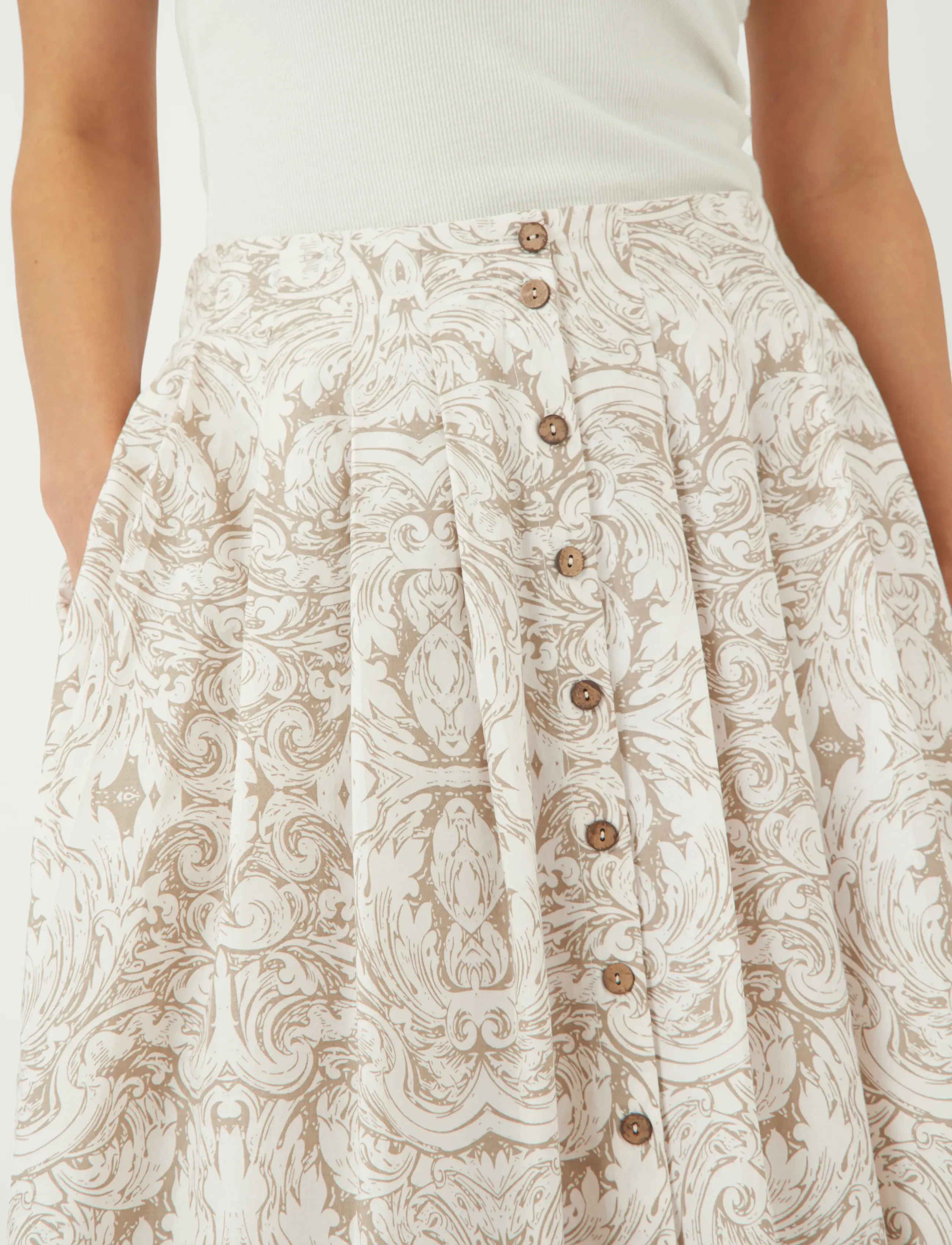 YAS - YASARA HW LONG SKIRT S. - midi-röcke - silver sage - 5