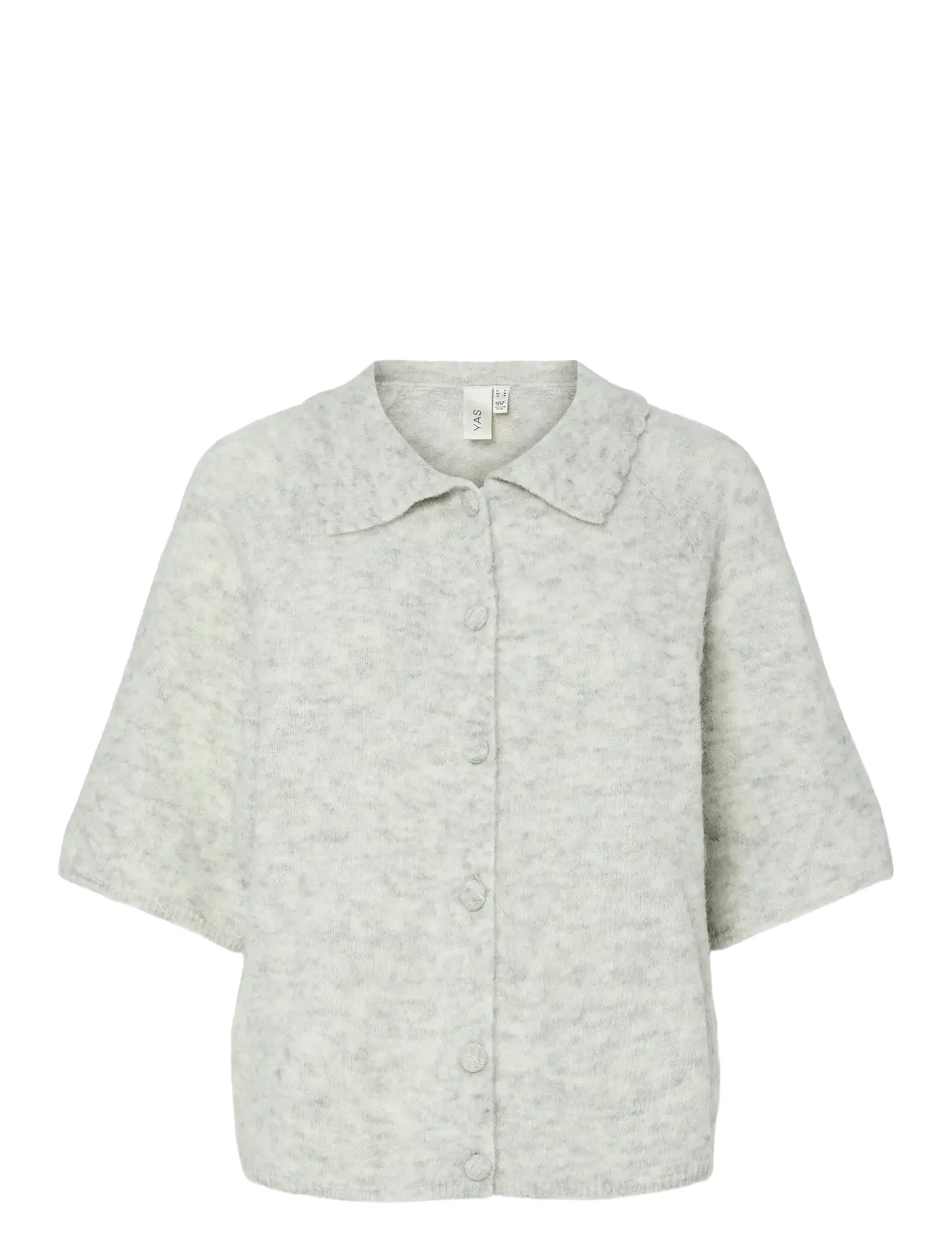 YAS YASDURA 2/4 KNIT CARDIGAN S. - Transitional Layering - LIGHT GREY MELANGE / grey