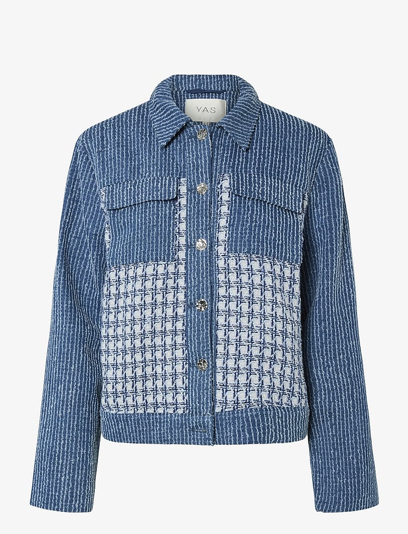 YAS - YASBERU LS JACKET - džinsiniai švarkeliai - dark blue denim - 0