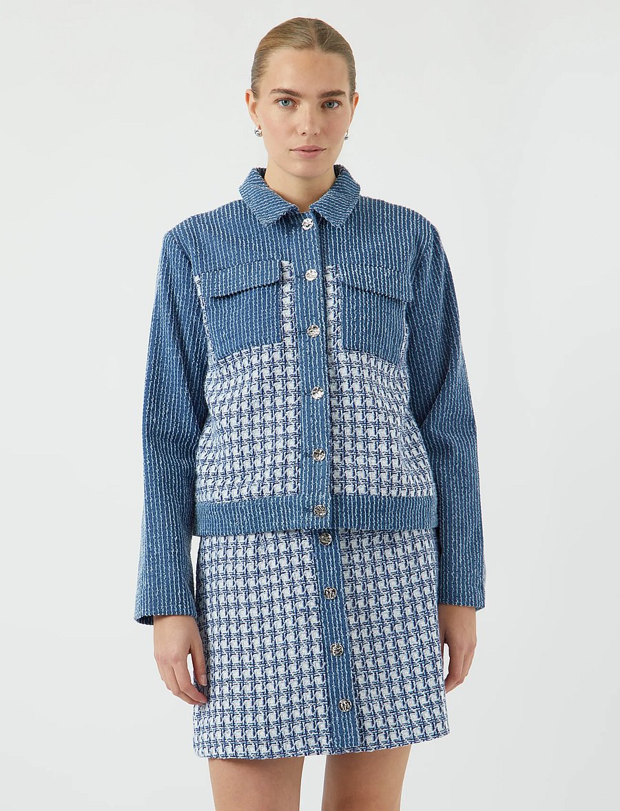 YAS - YASBERU LS JACKET - frühlingsjacken - dark blue denim - 0