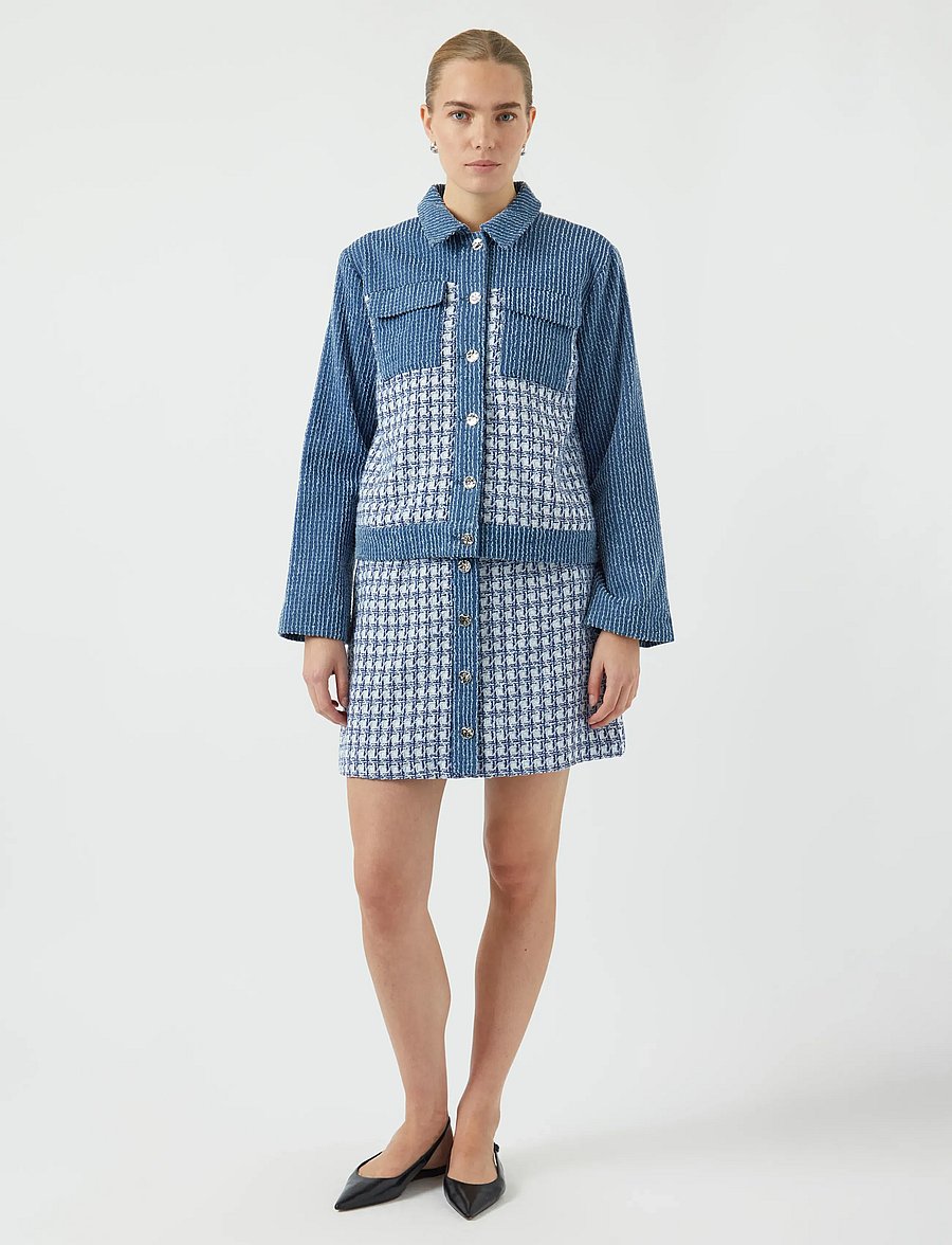 YAS - YASBERU LS JACKET - frühlingsjacken - dark blue denim - 4