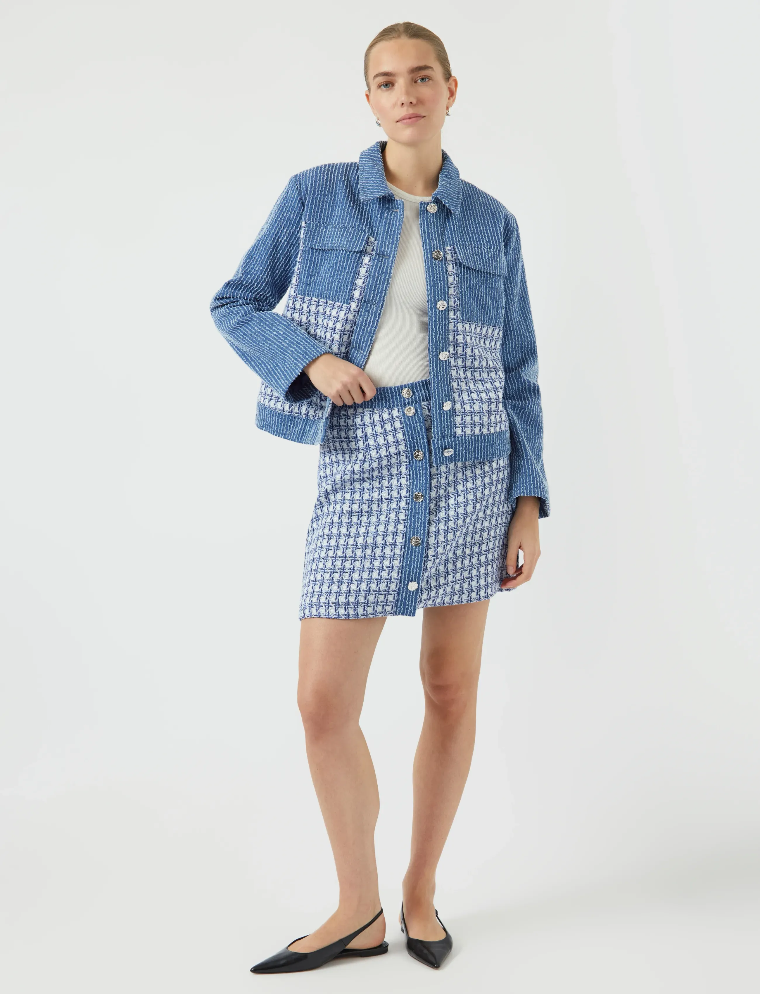 YAS - YASBERU HMW SKIRT - stickade kjolar - dark blue denim - 4