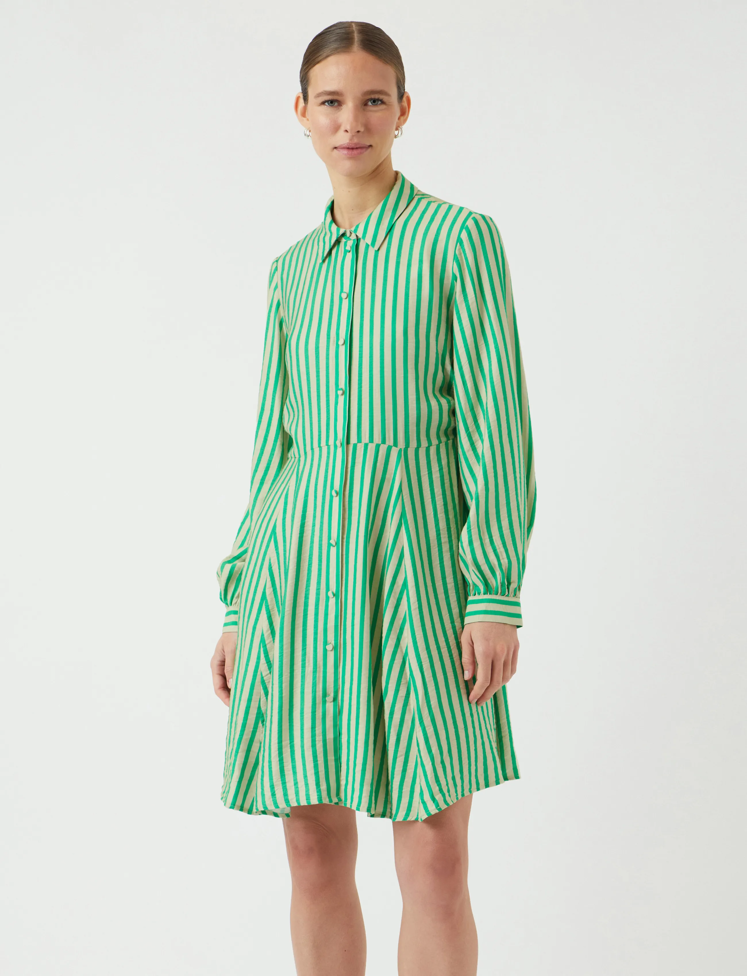 YAS kaya Ls Shirt Dress S. Noos, 34, Dresses, Grün - Short Dress, Frauen