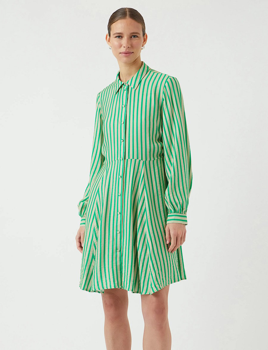 YAS - YASKAYA LS SHIRT DRESS S. NOOS - skjortekjoler - sandshell - 0