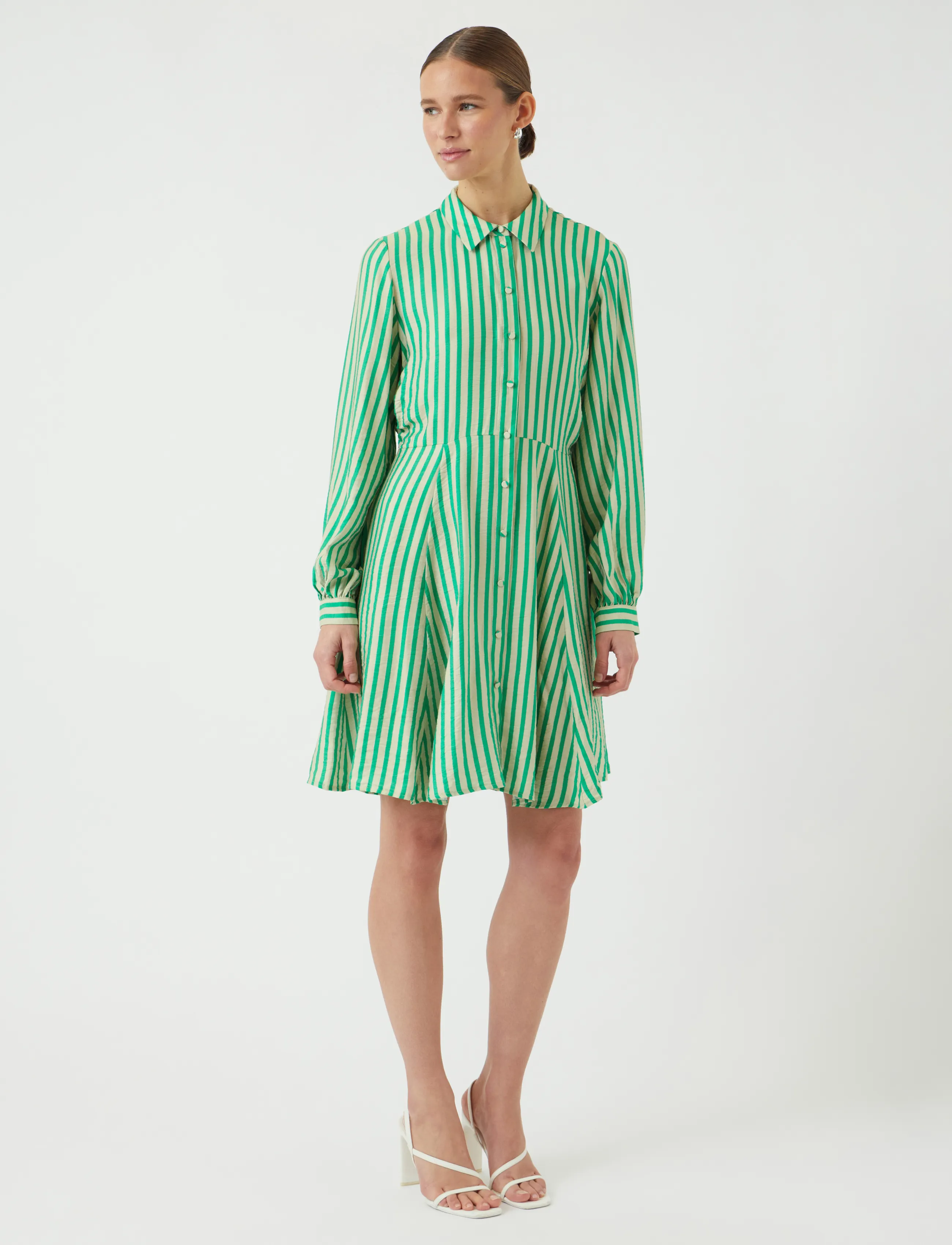 YAS - YASKAYA LS SHIRT DRESS S. NOOS - skjortekjoler - sandshell - 4