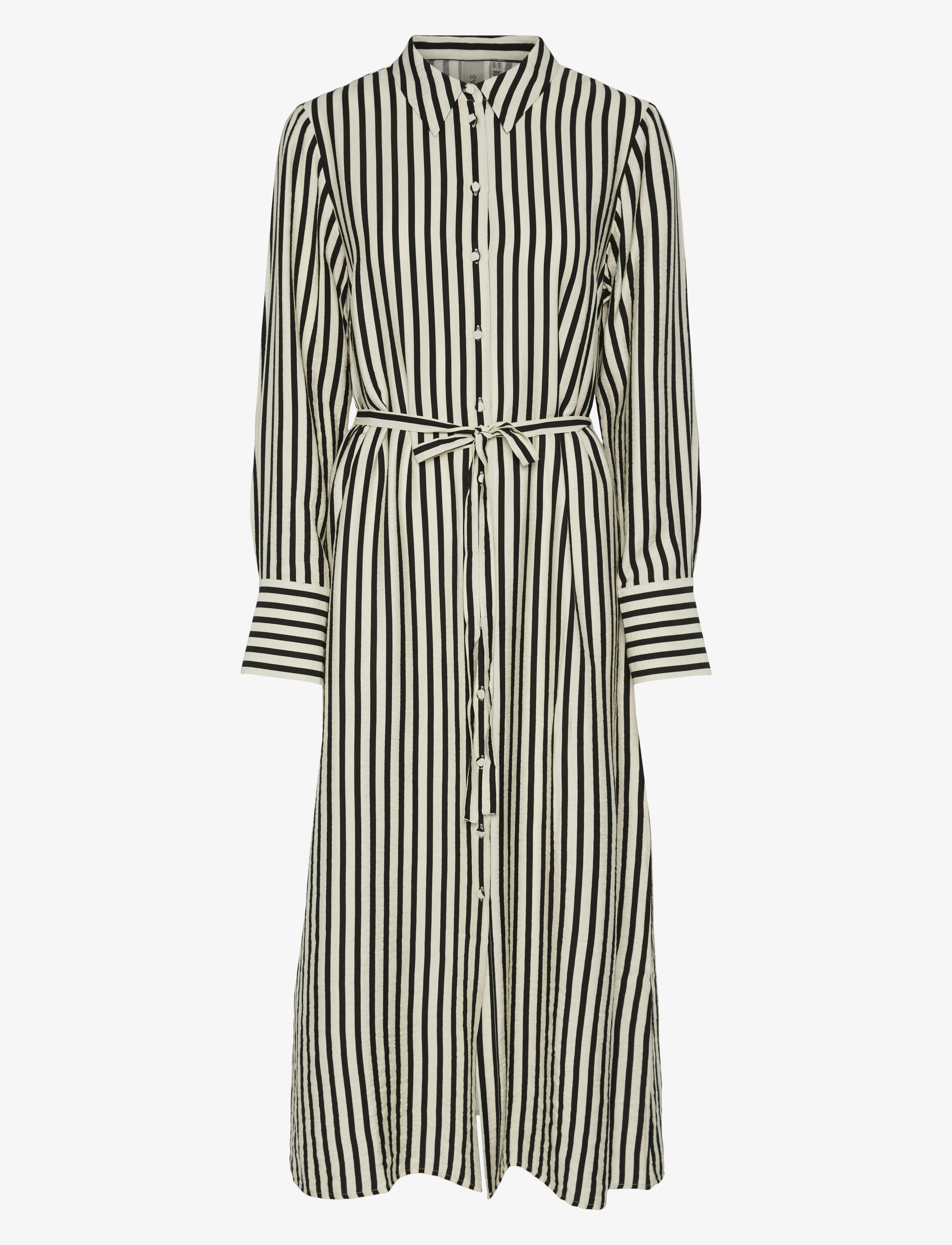 YAS YASKAYA LS LONG SHIRT DRESS S. NOOS - Kläder - BIRCH / black