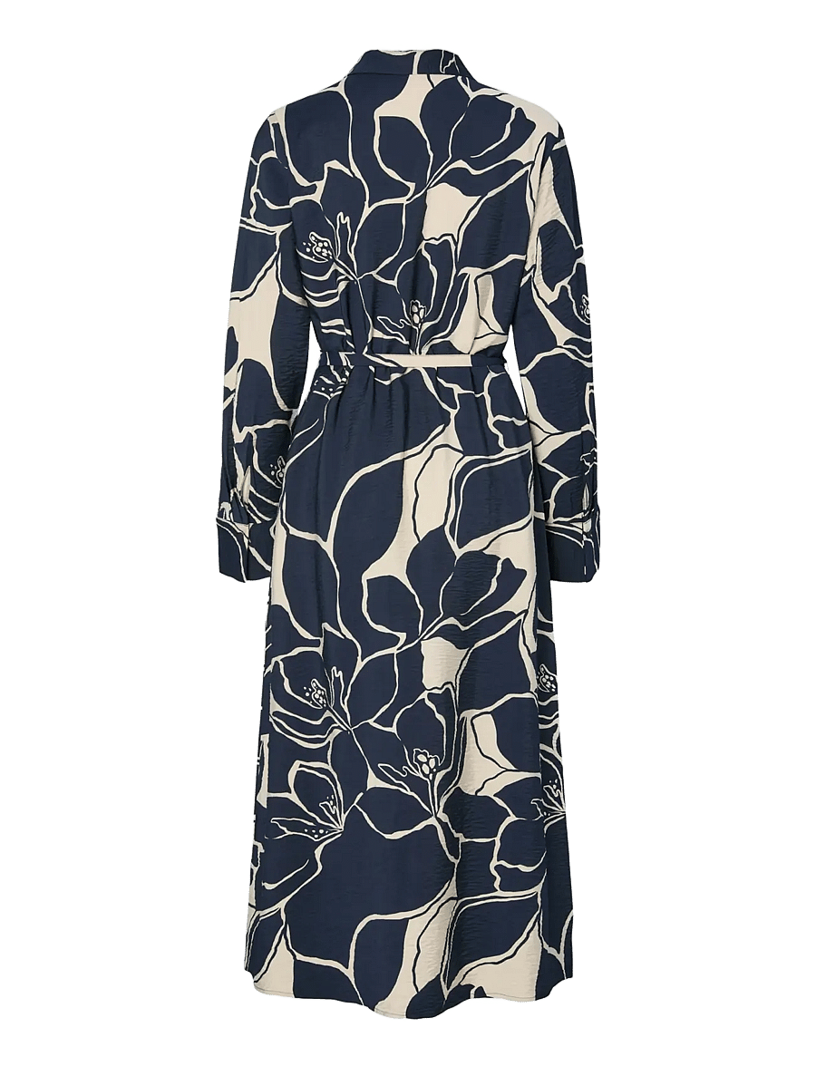 YAS - YASKAYA LS LONG SHIRT DRESS S. NOOS - skjortklänningar - navy blazer - 1