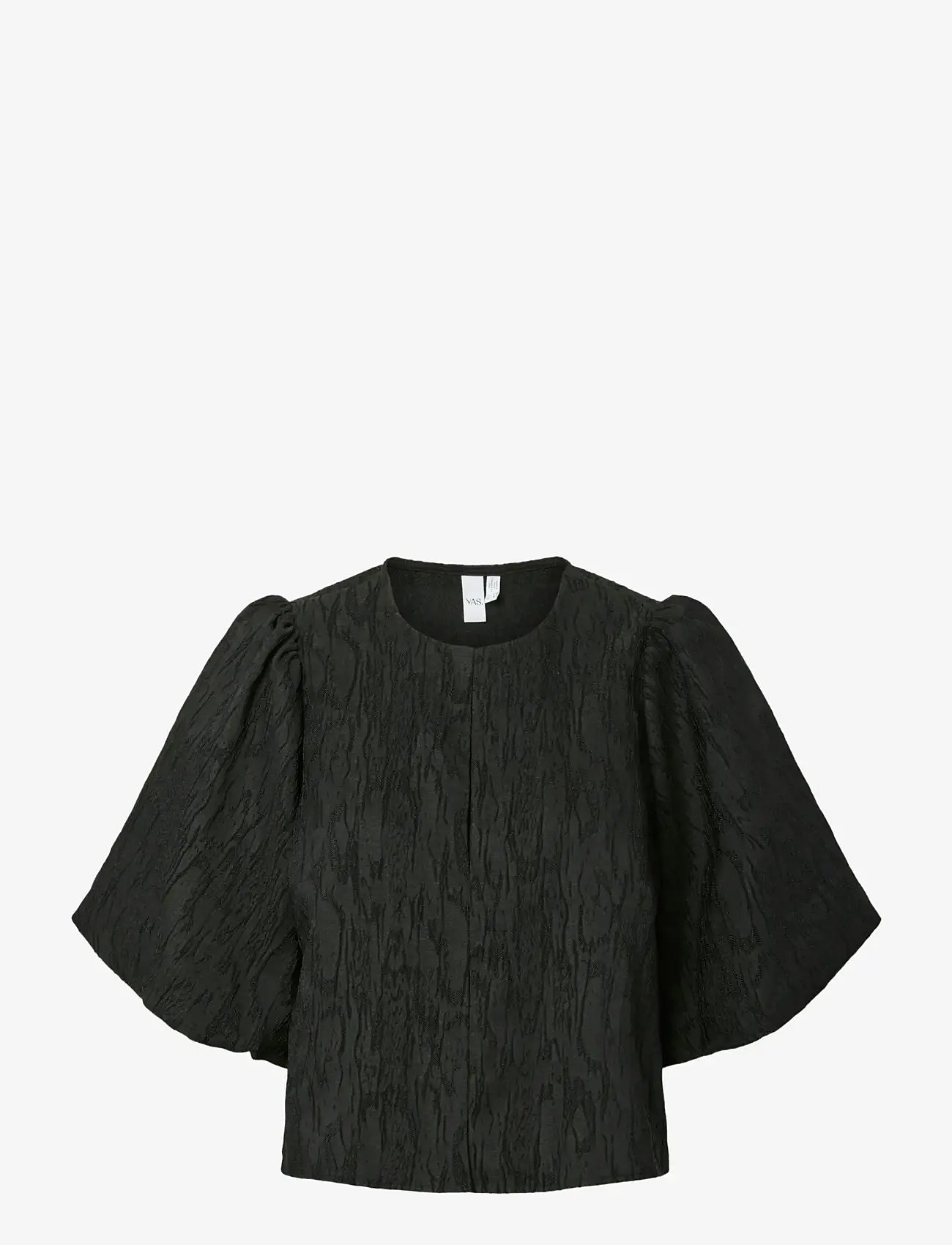 YAS - YASMINU 2/4 SHORT TOP S. NOOS - blouses met korte mouwen - black - 1