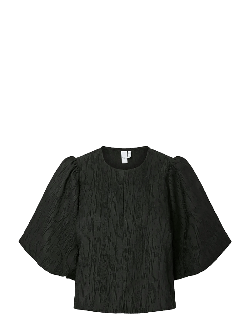 YAS - YASMINU 2/4 SHORT TOP S. NOOS - kurzämlige blusen - black - 1