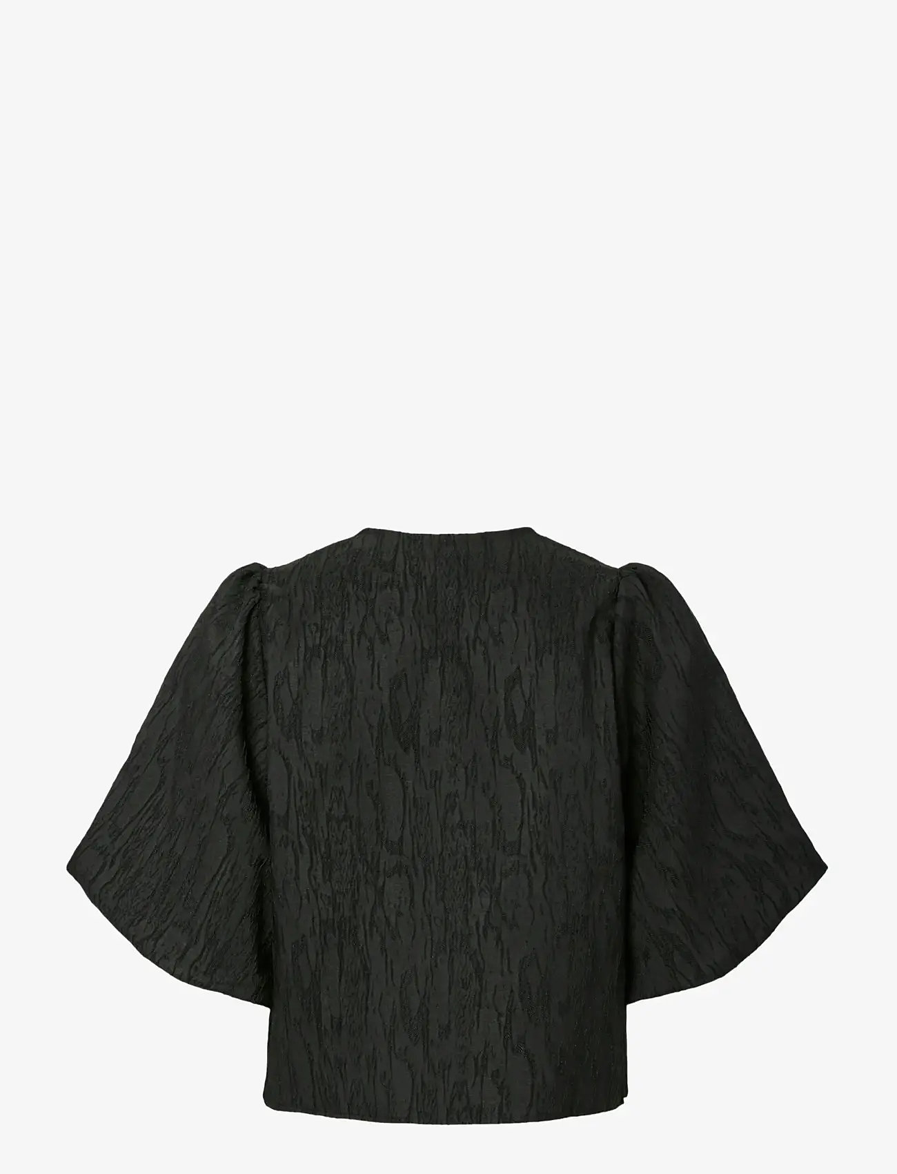 YAS - YASMINU 2/4 SHORT TOP S. NOOS - blouses met korte mouwen - black - 2