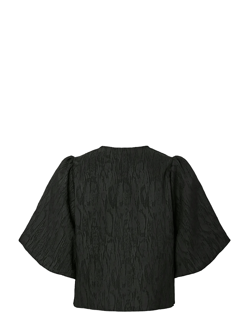YAS - YASMINU 2/4 SHORT TOP S. NOOS - kurzämlige blusen - black - 2