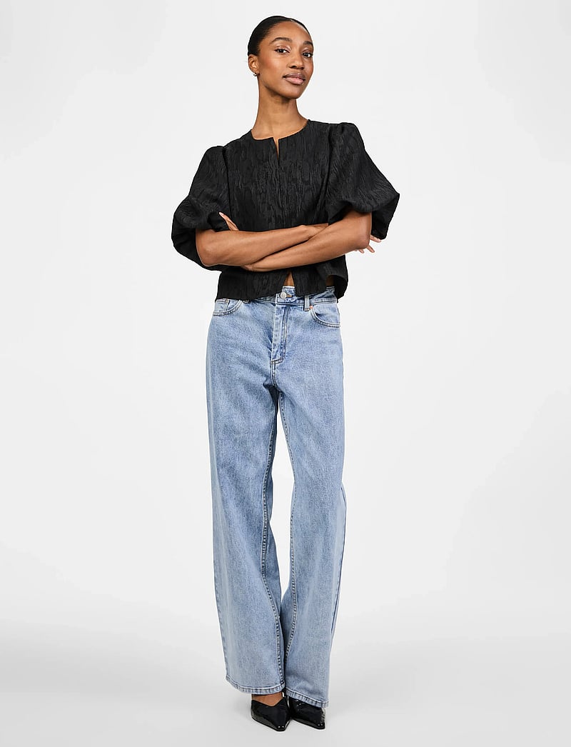 YAS - YASMINU 2/4 SHORT TOP S. NOOS - kurzämlige blusen - black - 0