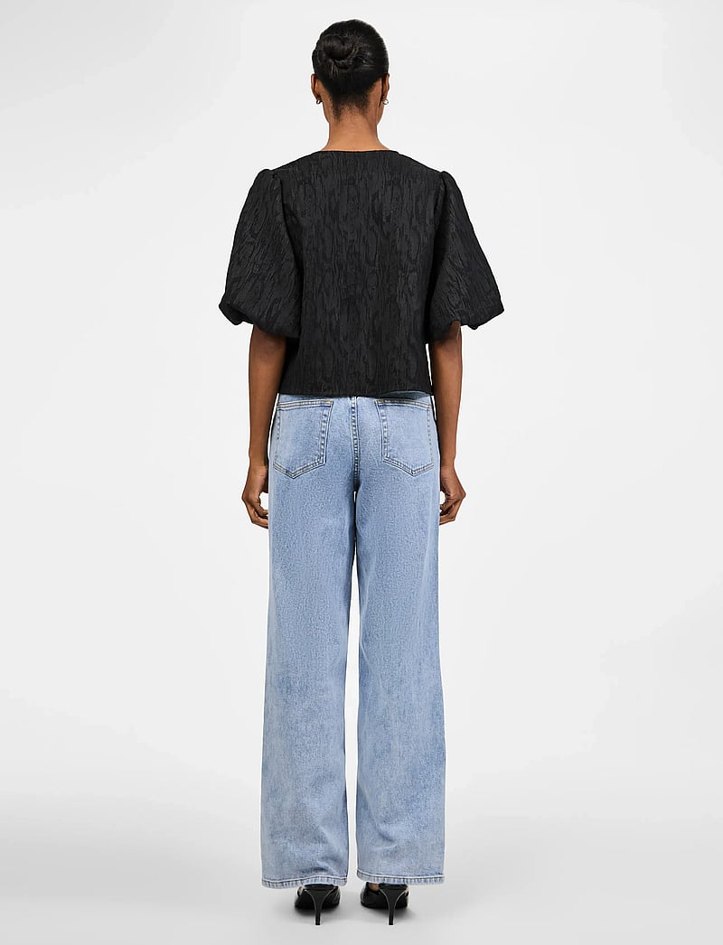 YAS - YASMINU 2/4 SHORT TOP S. NOOS - kurzämlige blusen - black - 3