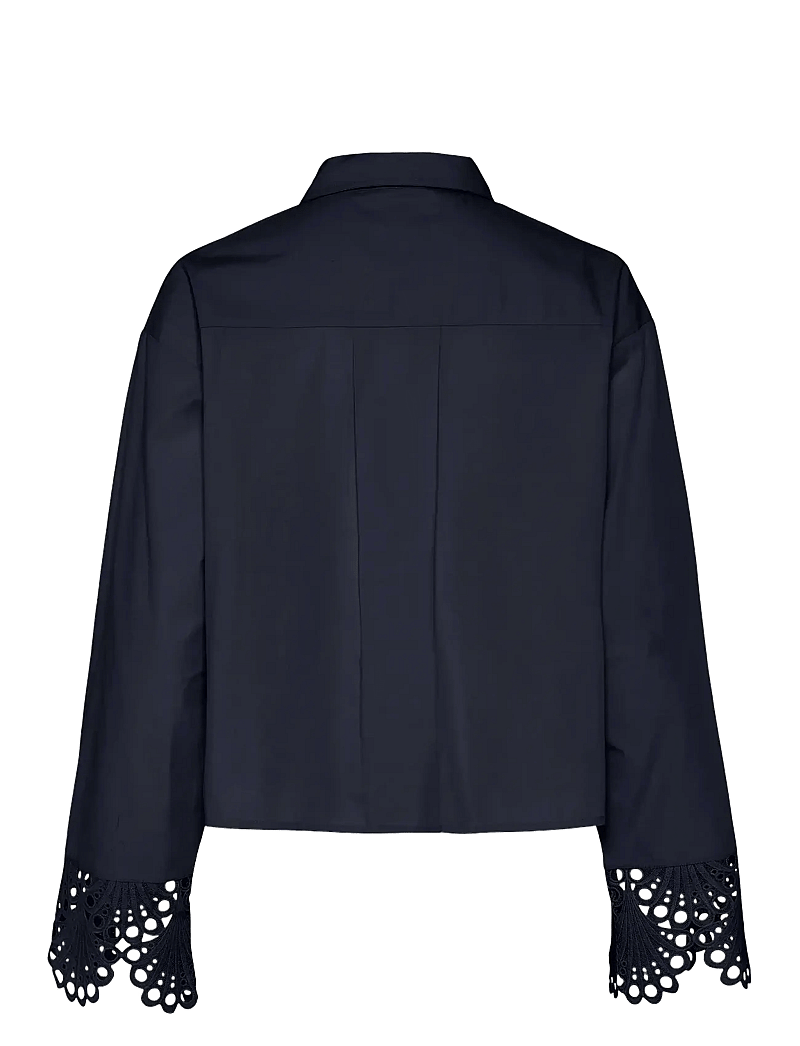 YAS - YASTRINITY LS SHORT SHIRT S. - pitkähihaiset kauluspaidat - navy blazer - 1