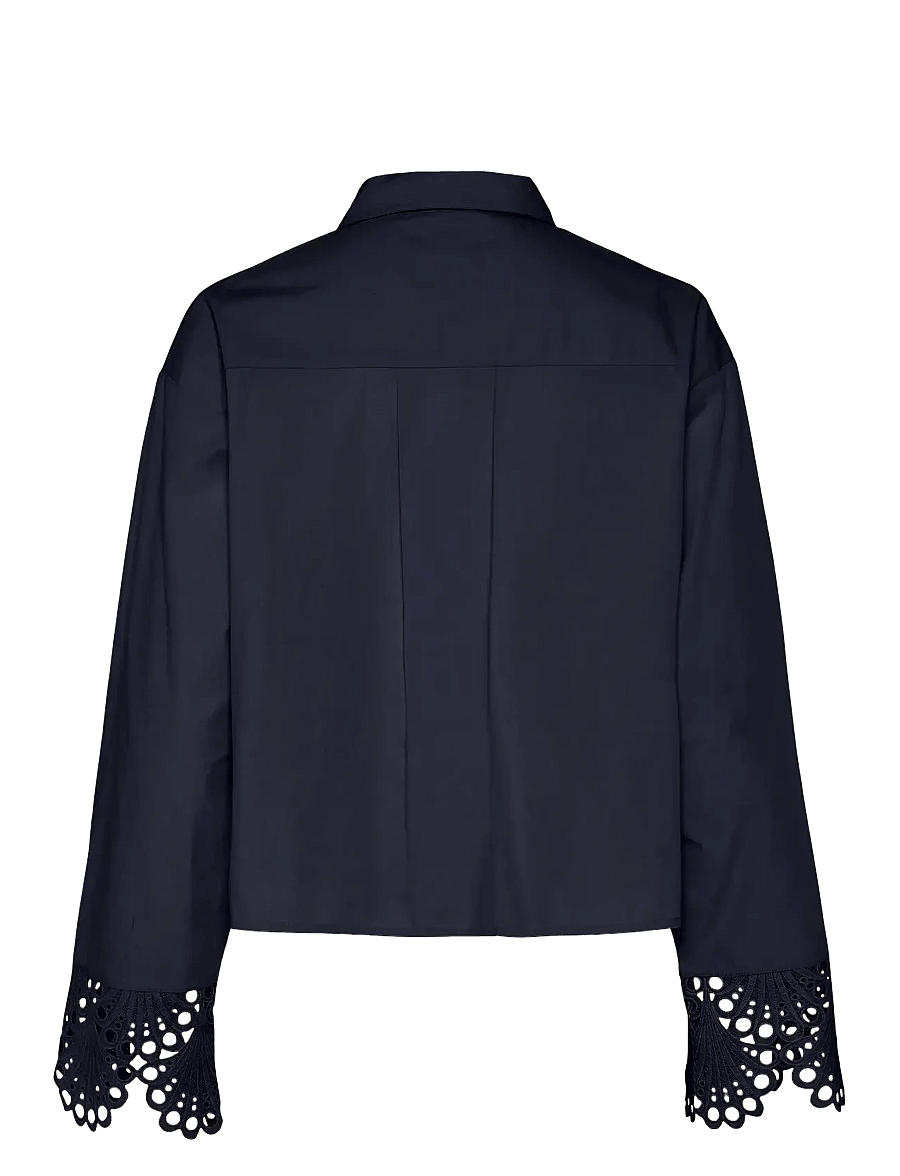 YAS - YASTRINITY LS SHORT SHIRT S. - langerma skyrtur - navy blazer - 1