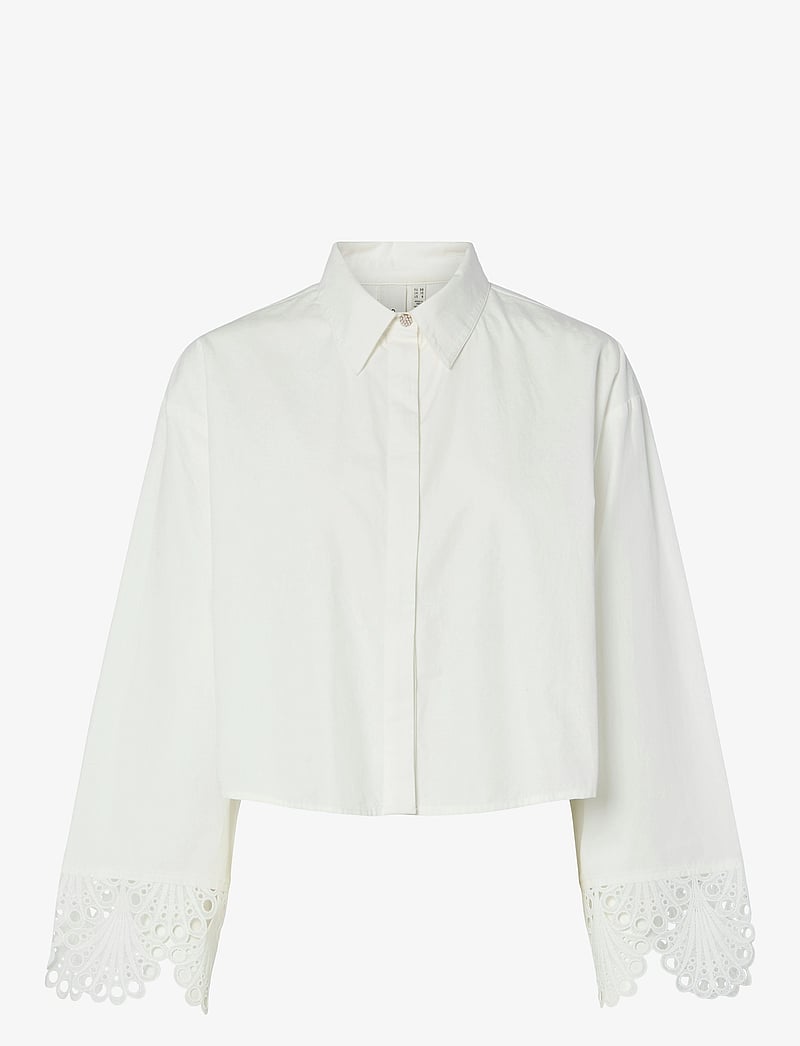 YAS - YASTRINITY LS SHORT SHIRT S. - langärmlige hemden - star white - 1