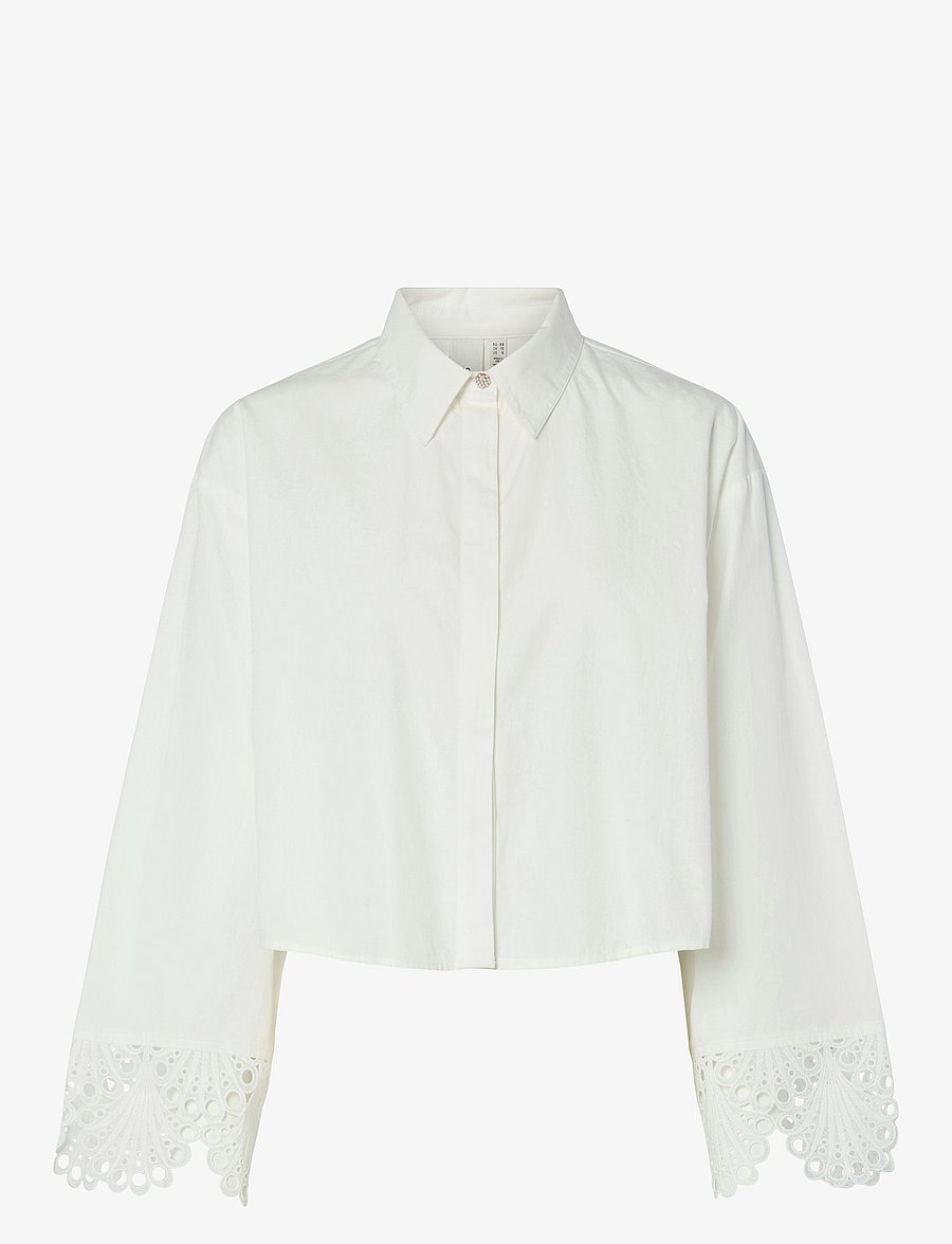YAS - YASTRINITY LS SHORT SHIRT S. - långärmade skjortor - star white - 1
